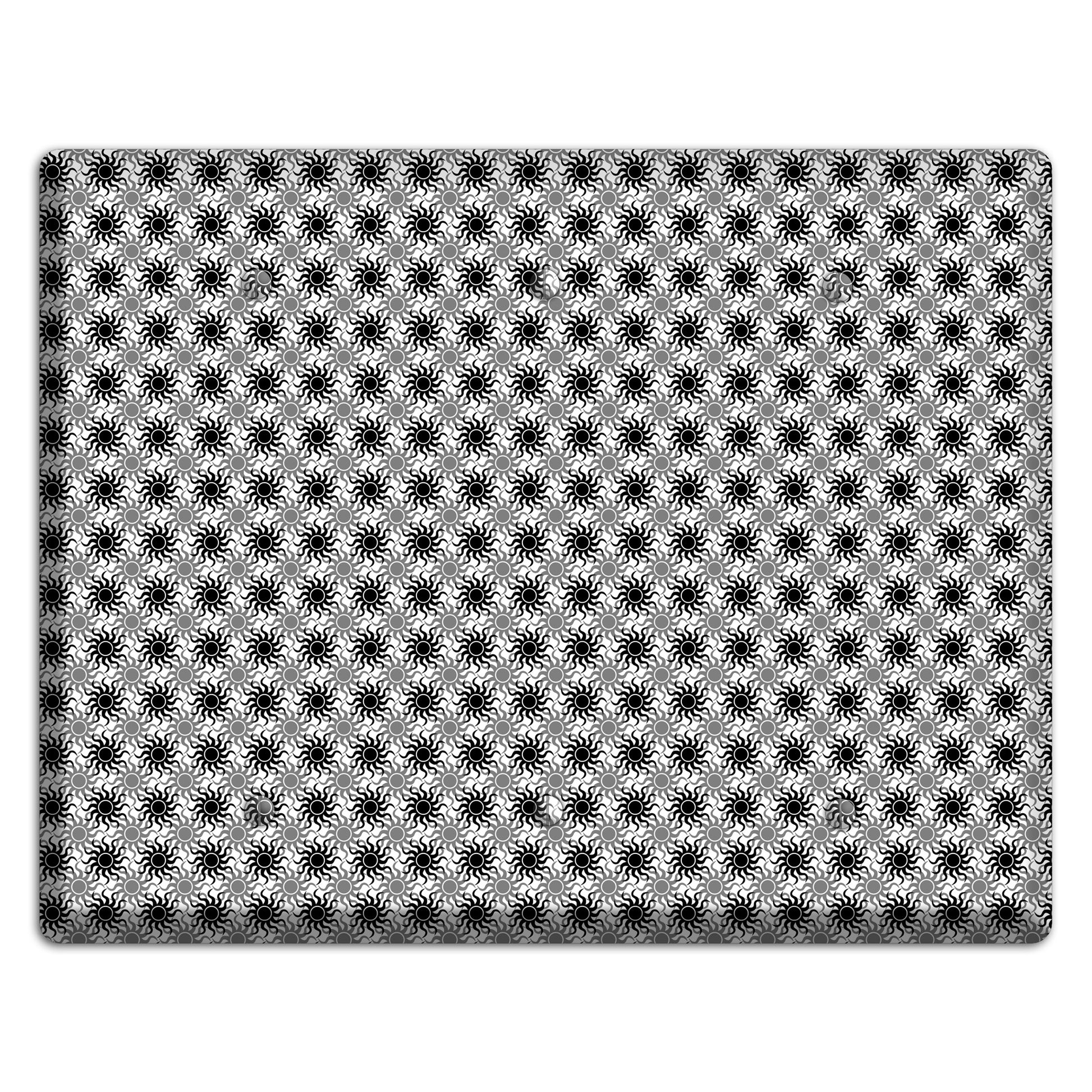 Black and Grey Sun Contour 3 Blank Wallplate