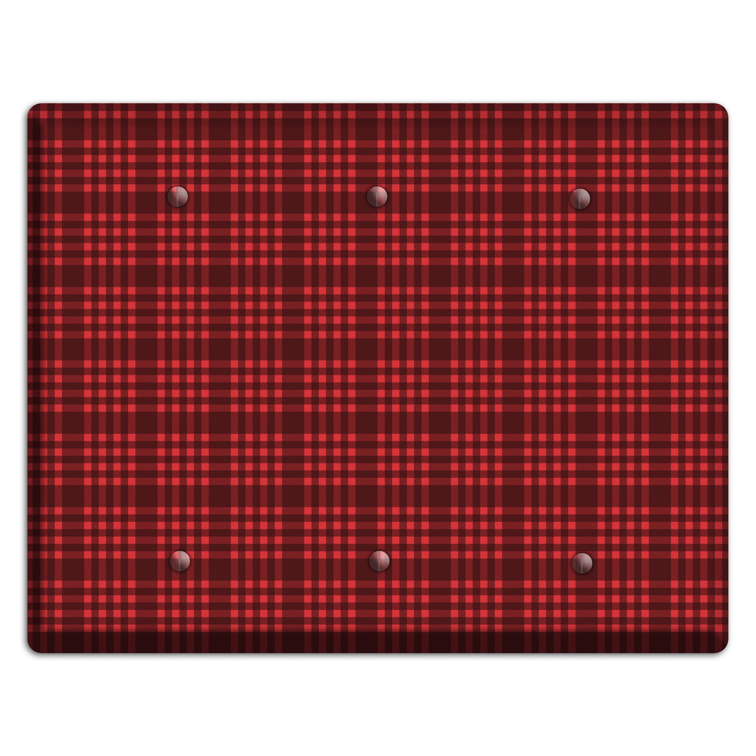 Maroon Plaid 3 Blank Wallplate