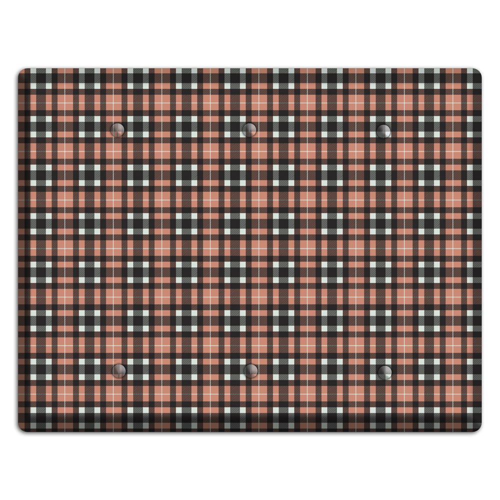 Light Brown Plaid 3 Blank Wallplate