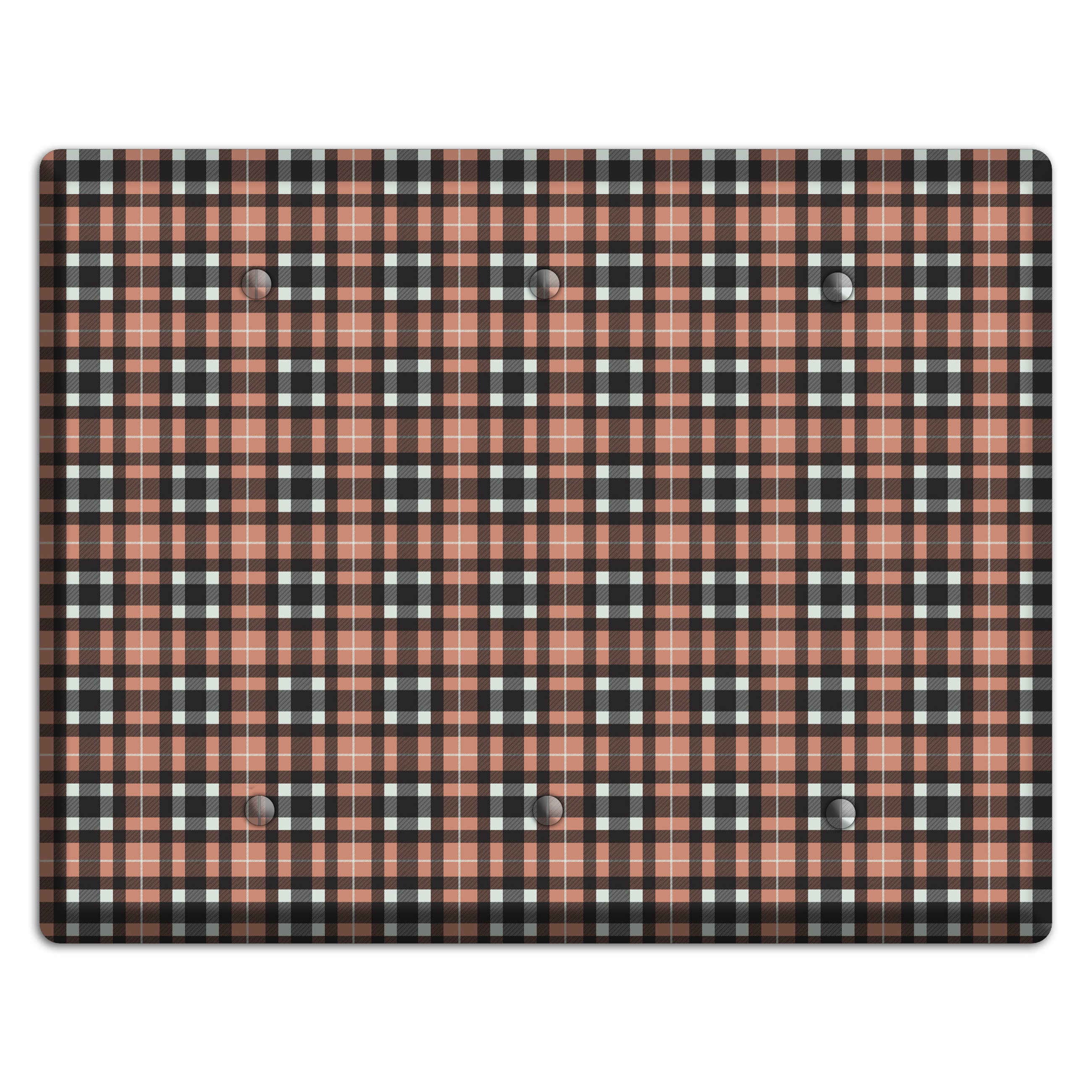 Light Brown Plaid 3 Blank Wallplate