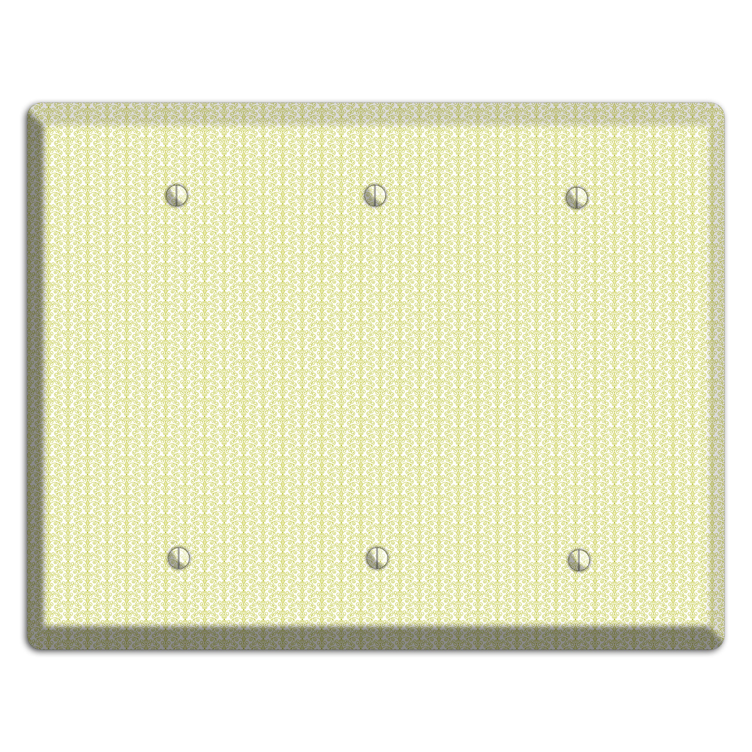 Olive Tiny Toile Half Drop 3 Blank Wallplate