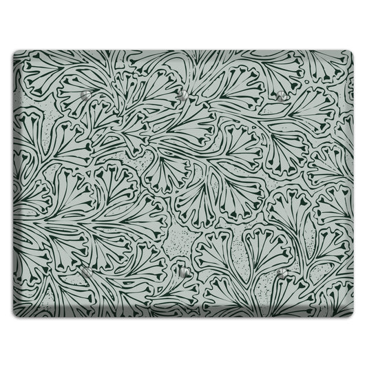 Deco Grey Interlocking Floral 3 Blank Wallplate