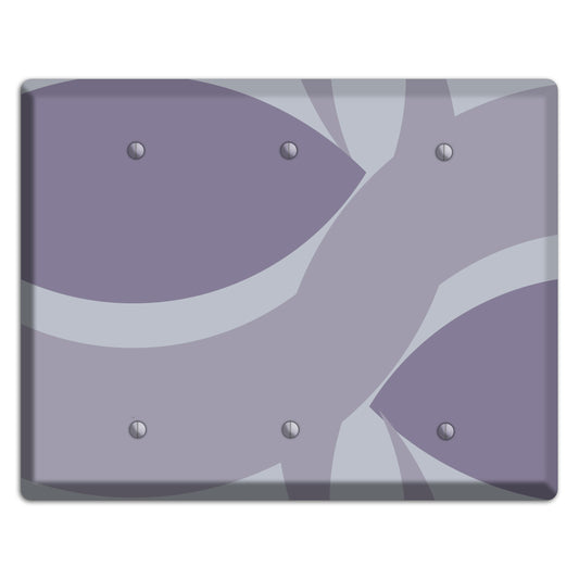 Grey and Lavender Abstract 3 Blank Wallplate
