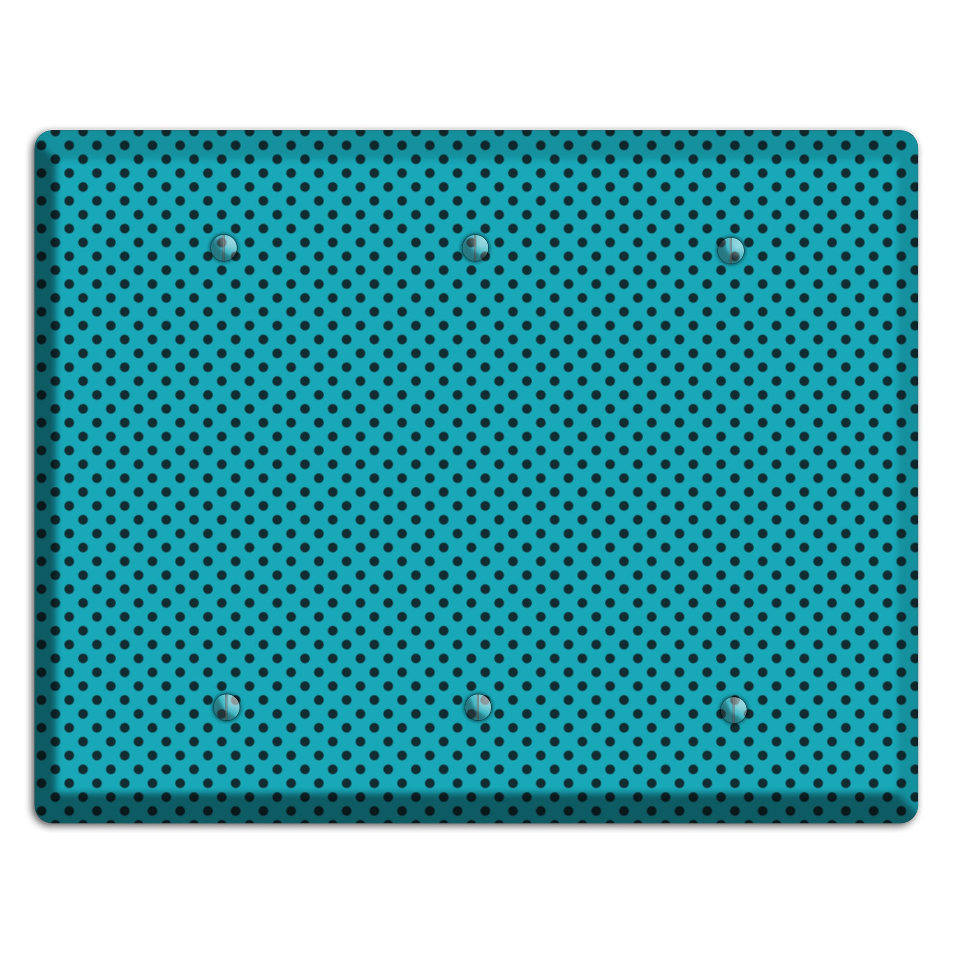 Turquoise with Polka Dots 3 Blank Wallplate