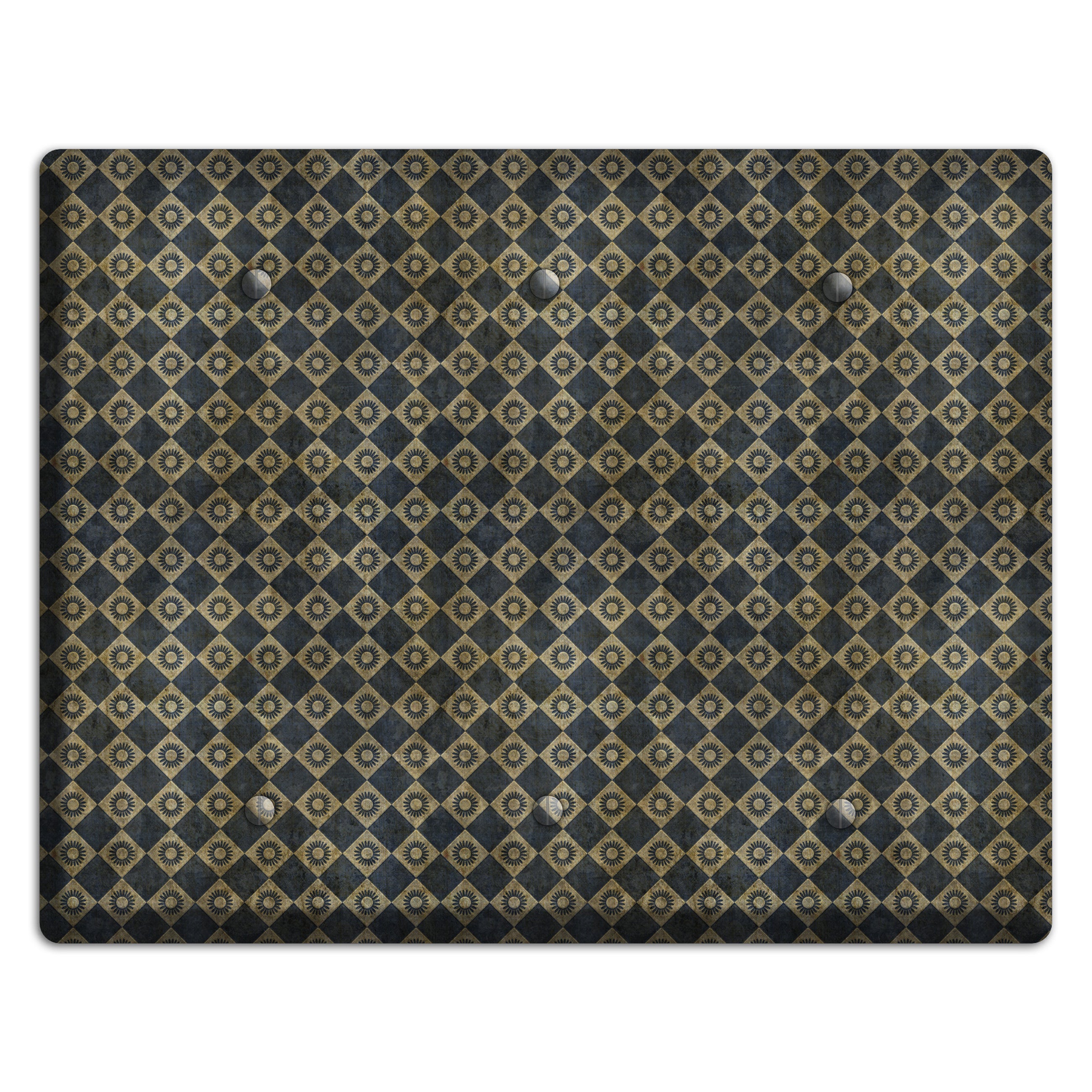 Black and Grey Diamond Circles 3 Blank Wallplate