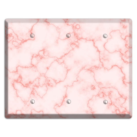 Pink Stained Marble 3 Blank Wallplate