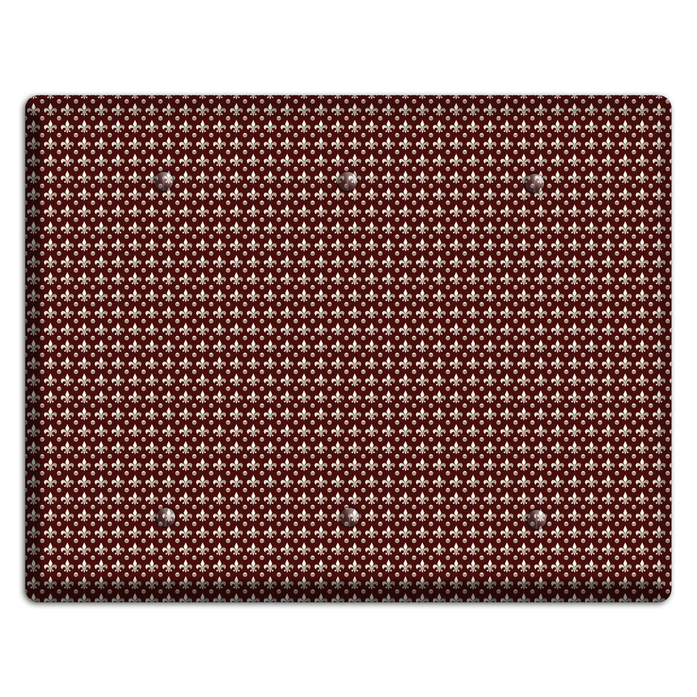 Brown Fleur de Lis 3 Blank Wallplate