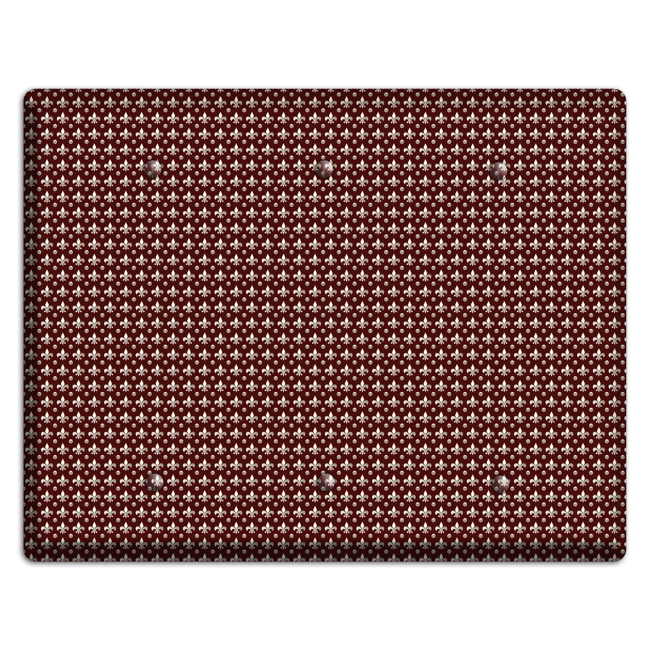 Brown Fleur de Lis 3 Blank Wallplate