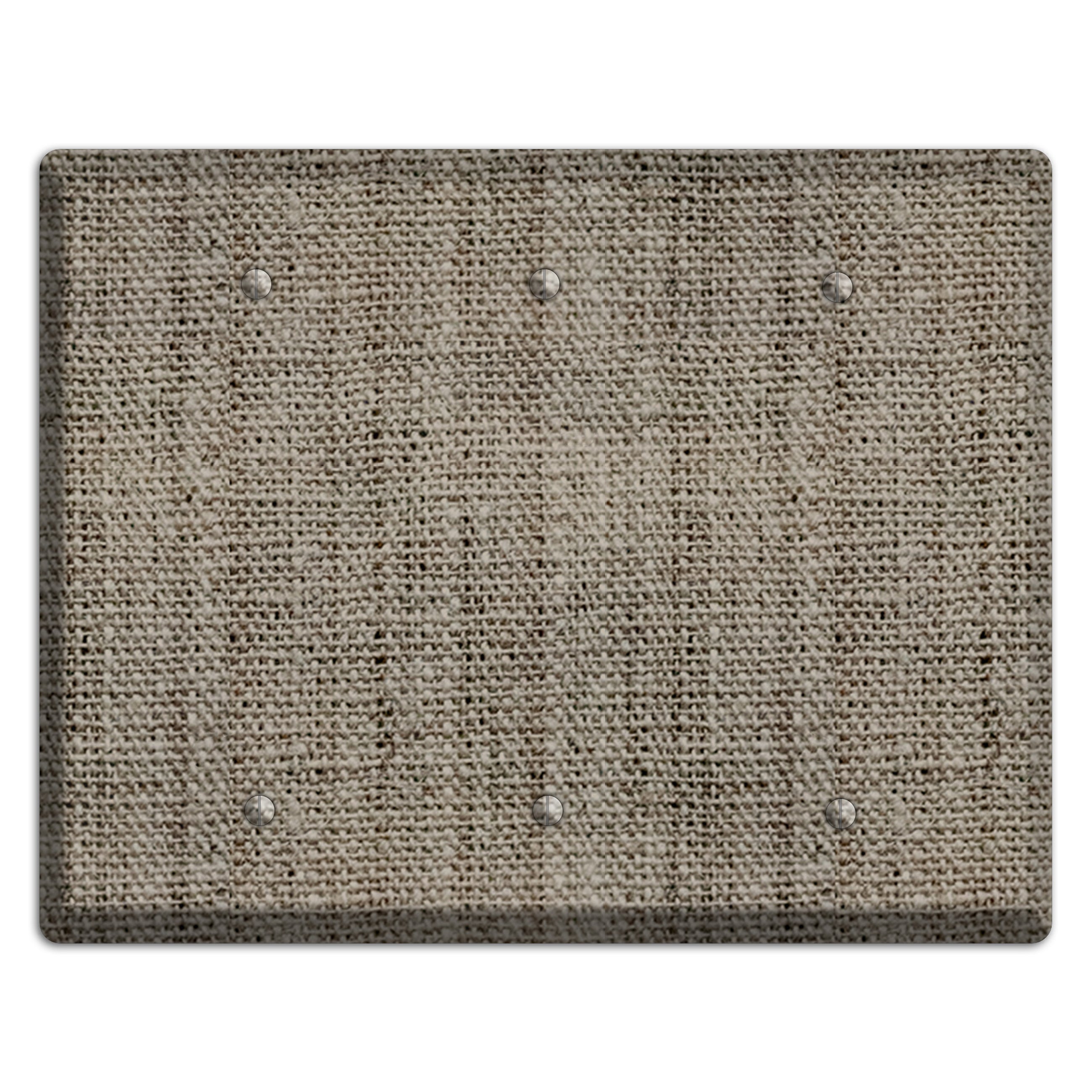 Makara Burlap 3 Blank Wallplate