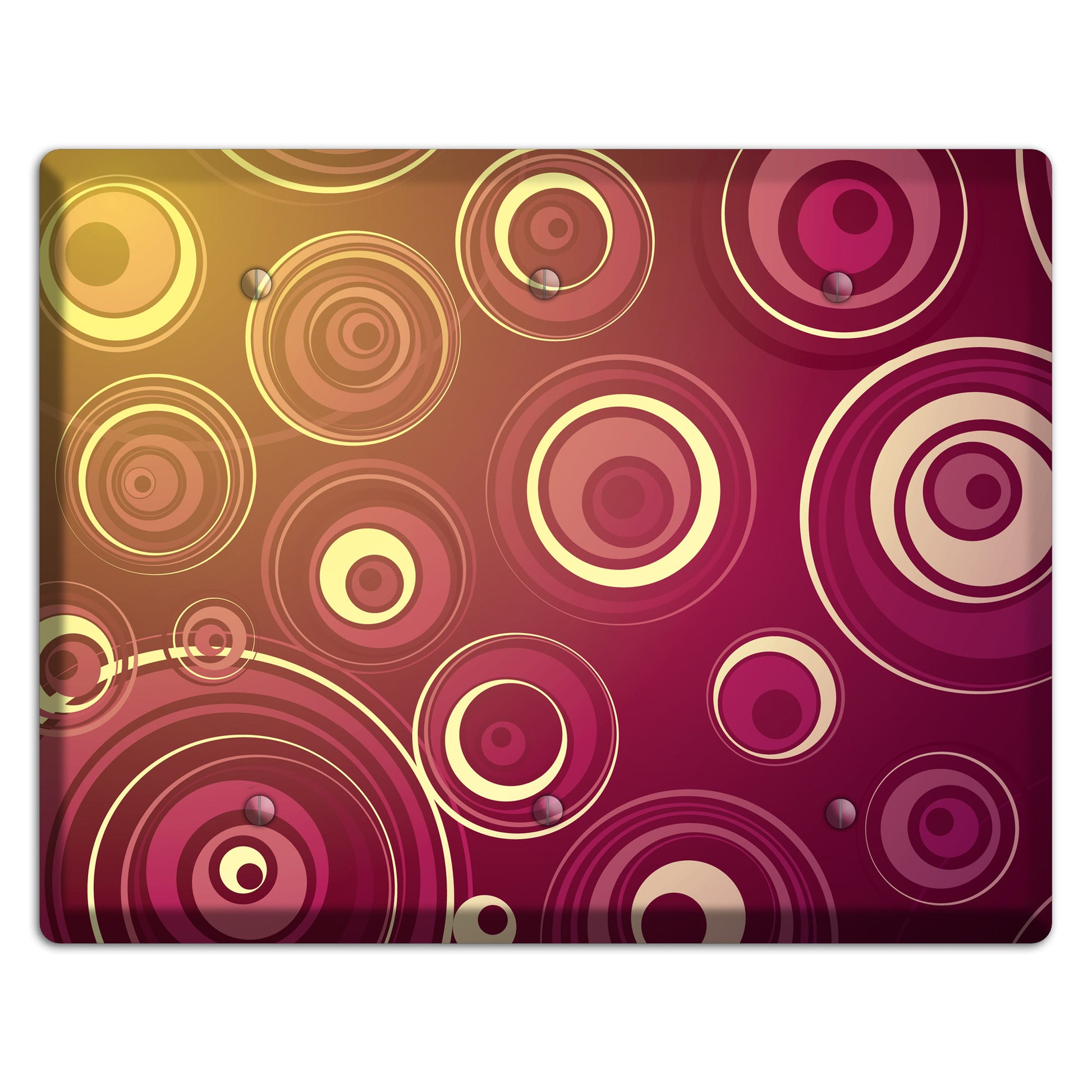 Maroon and Yellow Circles 3 Blank Wallplate