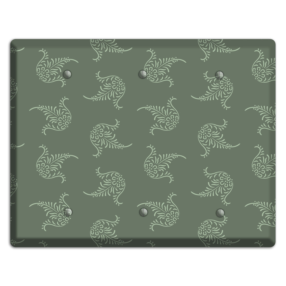 Moss Trefoil Cartouche 3 Blank Wallplate