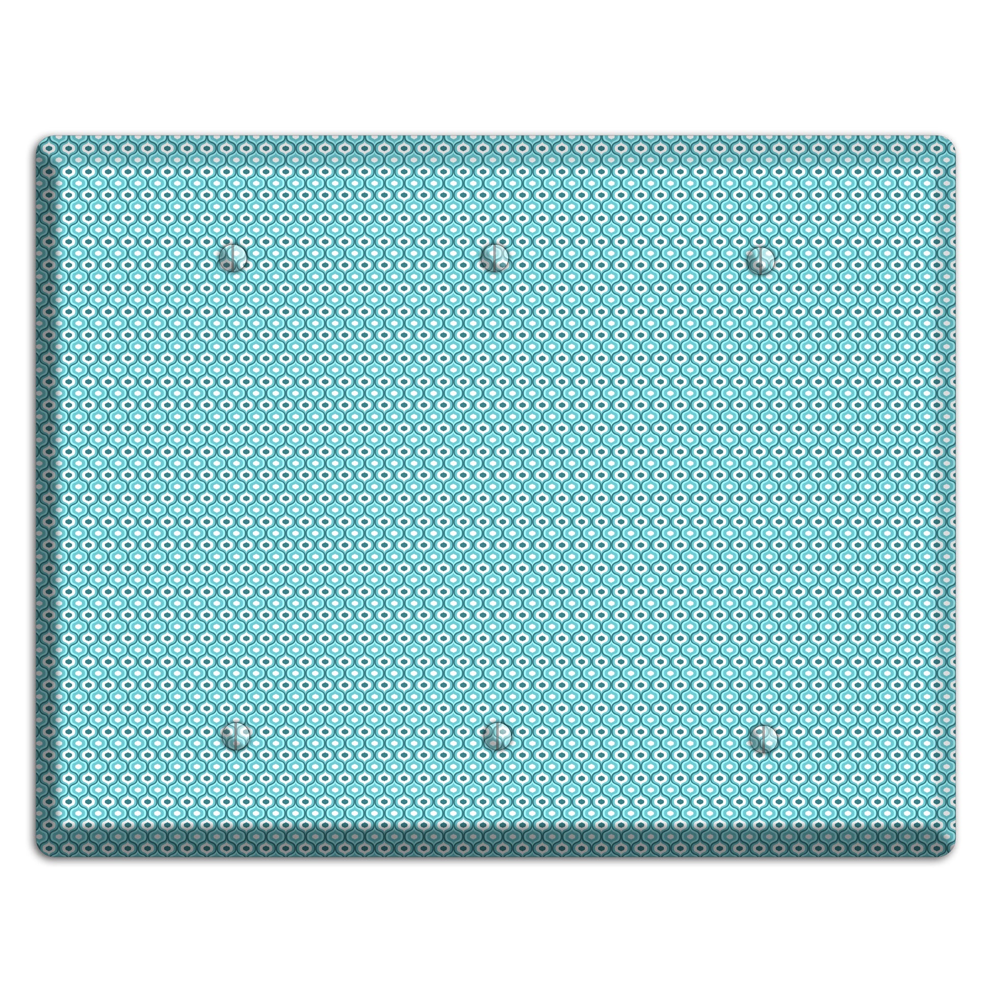 Turquoise Tiny Double Scallop 3 Blank Wallplate