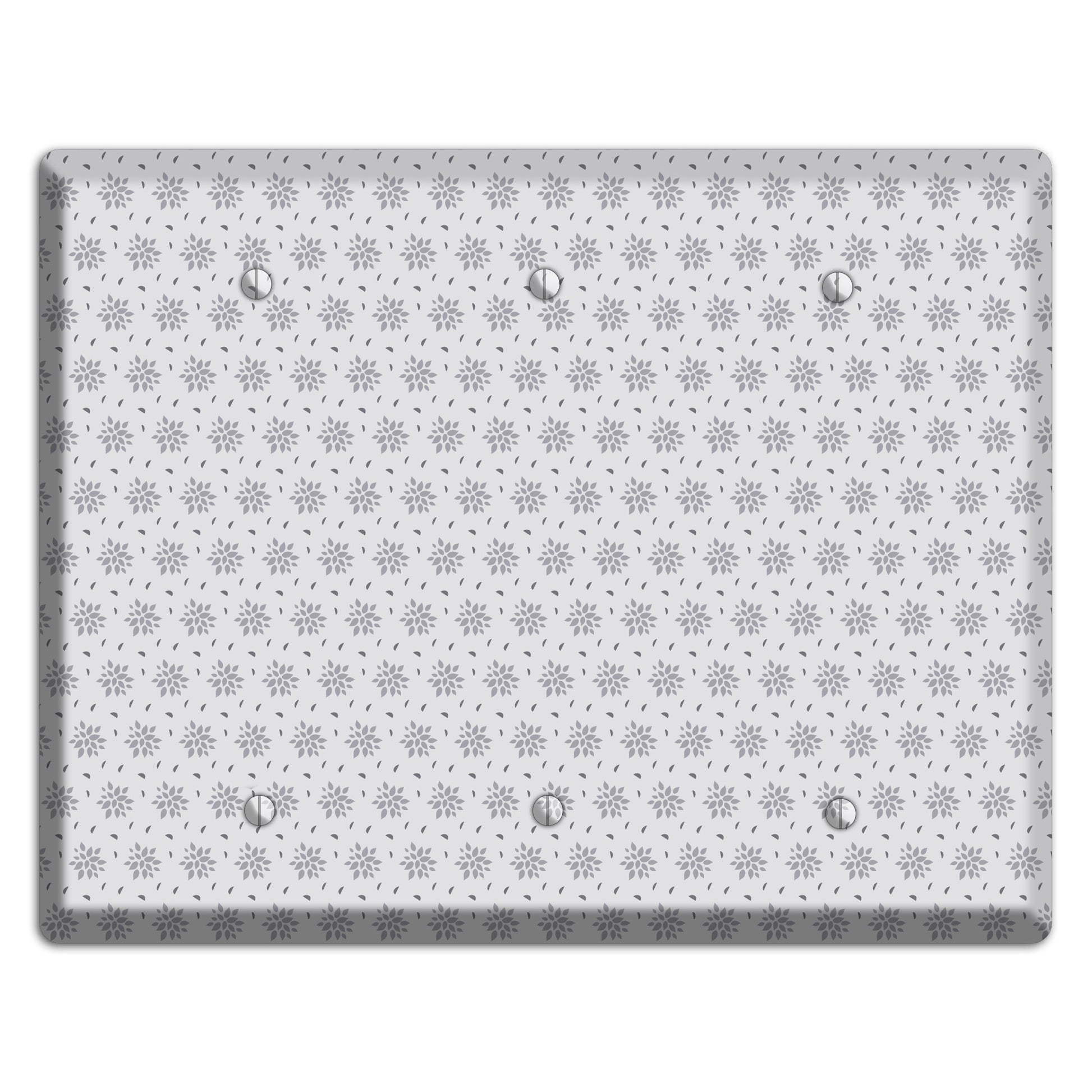 Multi Grey Calico 3 Blank Wallplate