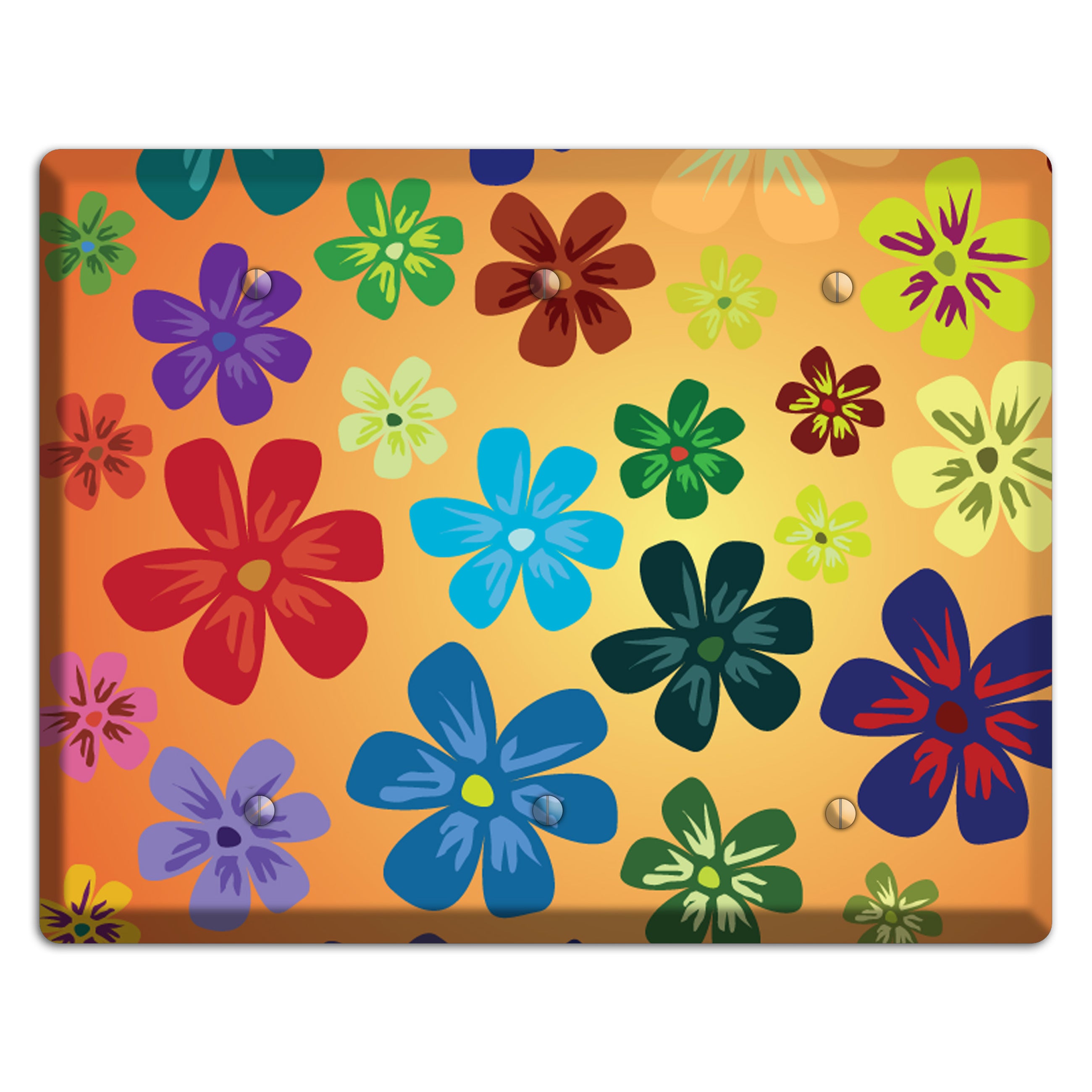 Brown Flowers 3 Blank Wallplate