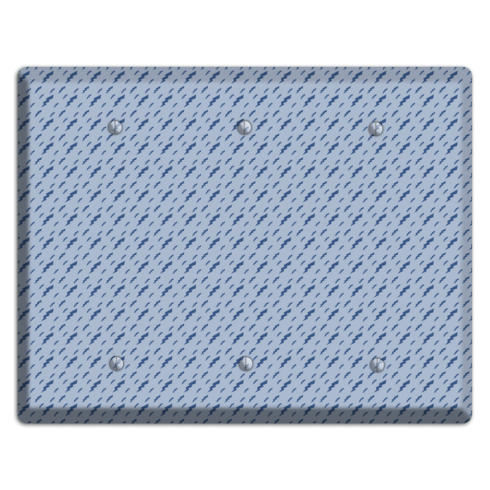 Blue Bolts 3 Blank Wallplate
