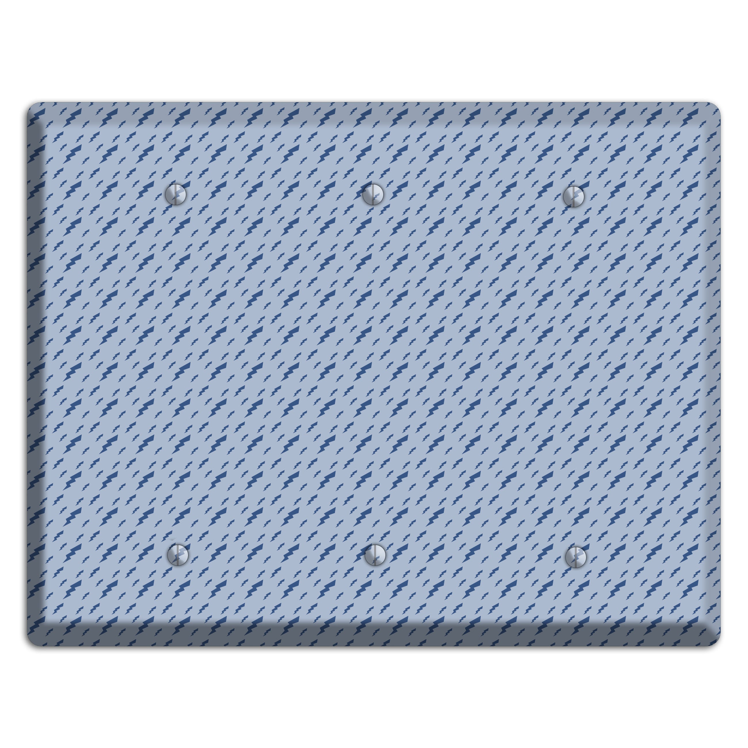Blue Bolts 3 Blank Wallplate