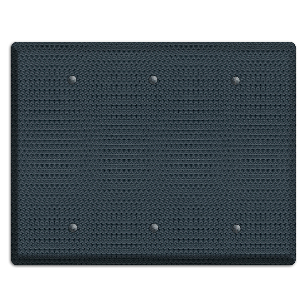 Navy Tiny Scallop 3 Blank Wallplate