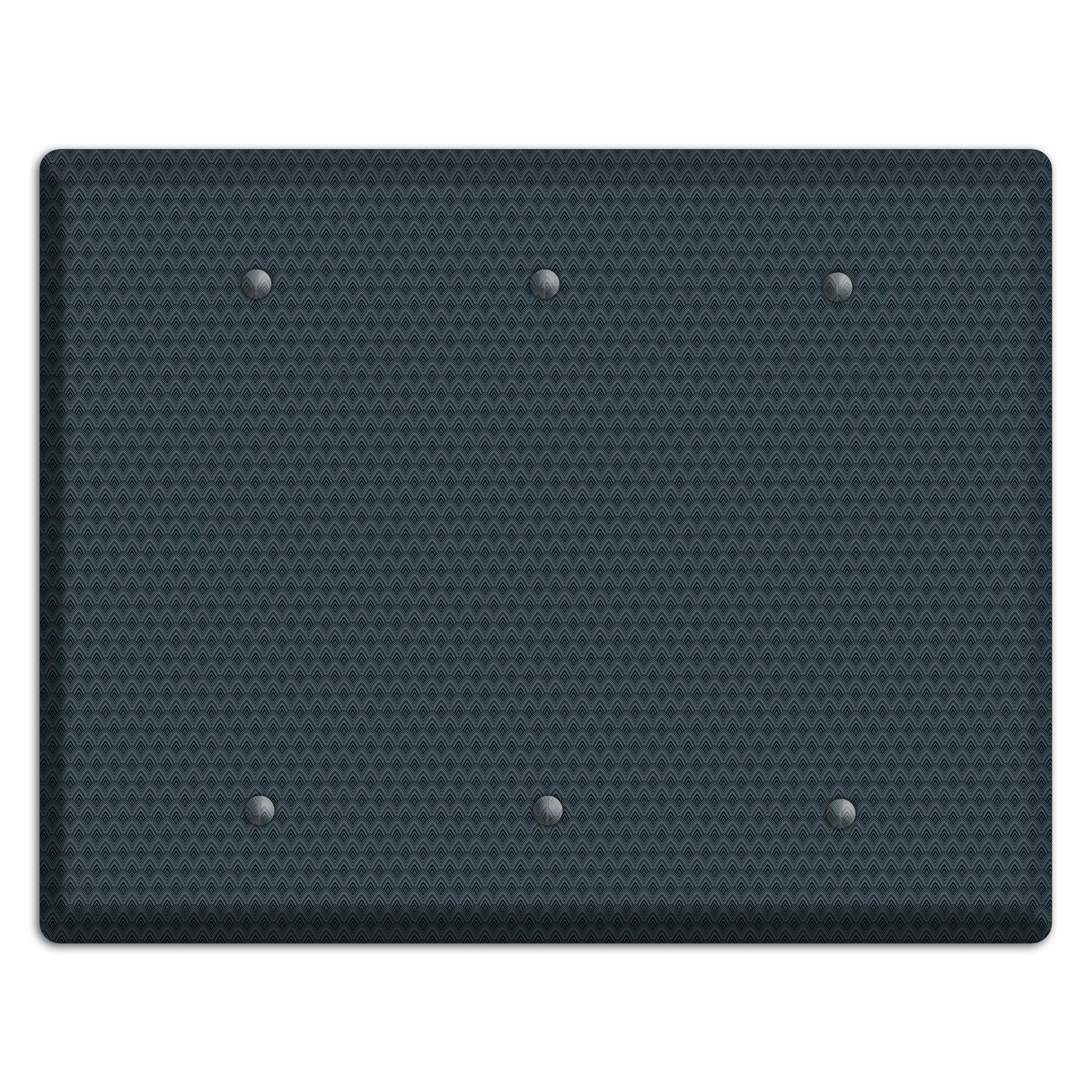 Navy Tiny Scallop 3 Blank Wallplate