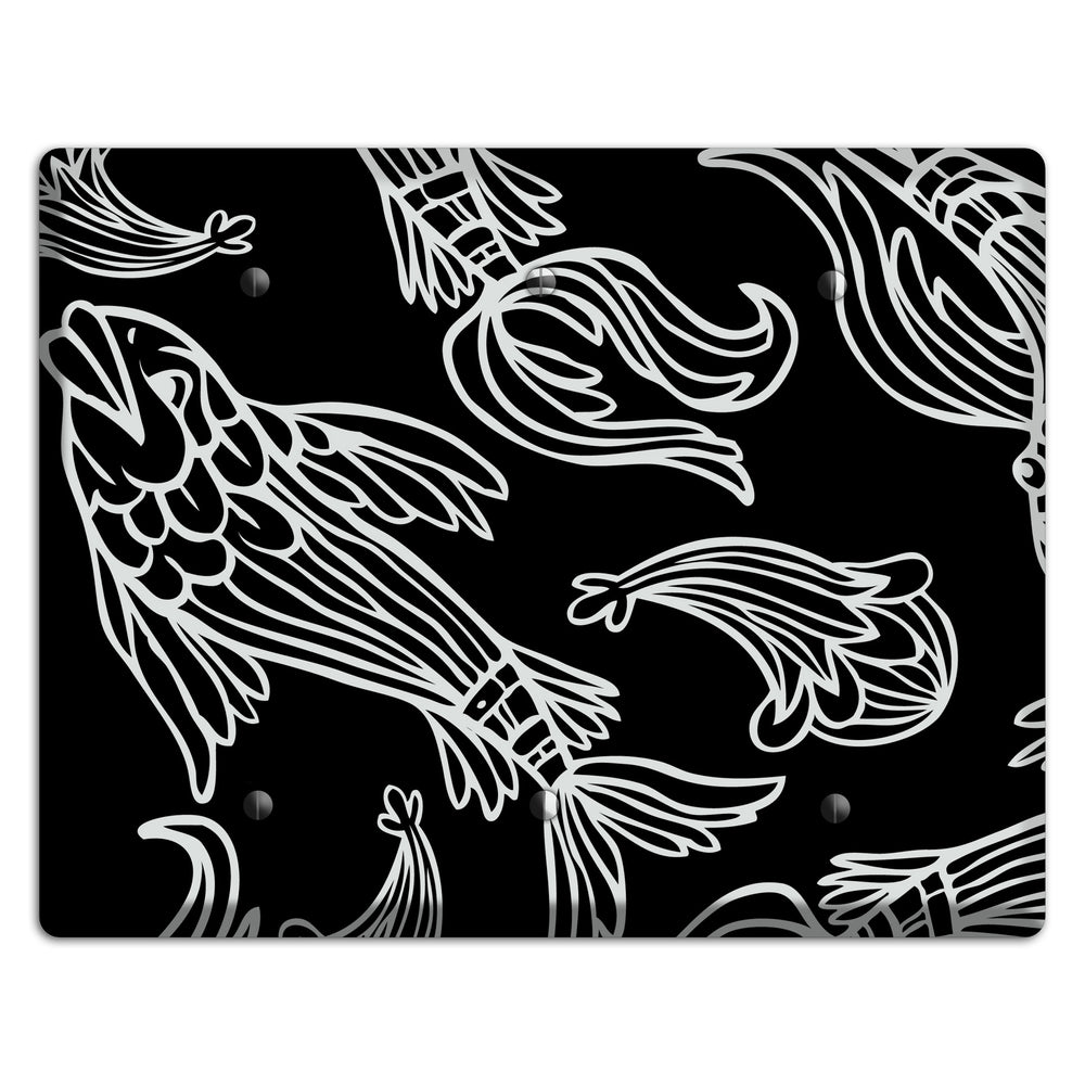 Black and White Koi 3 Blank Wallplate