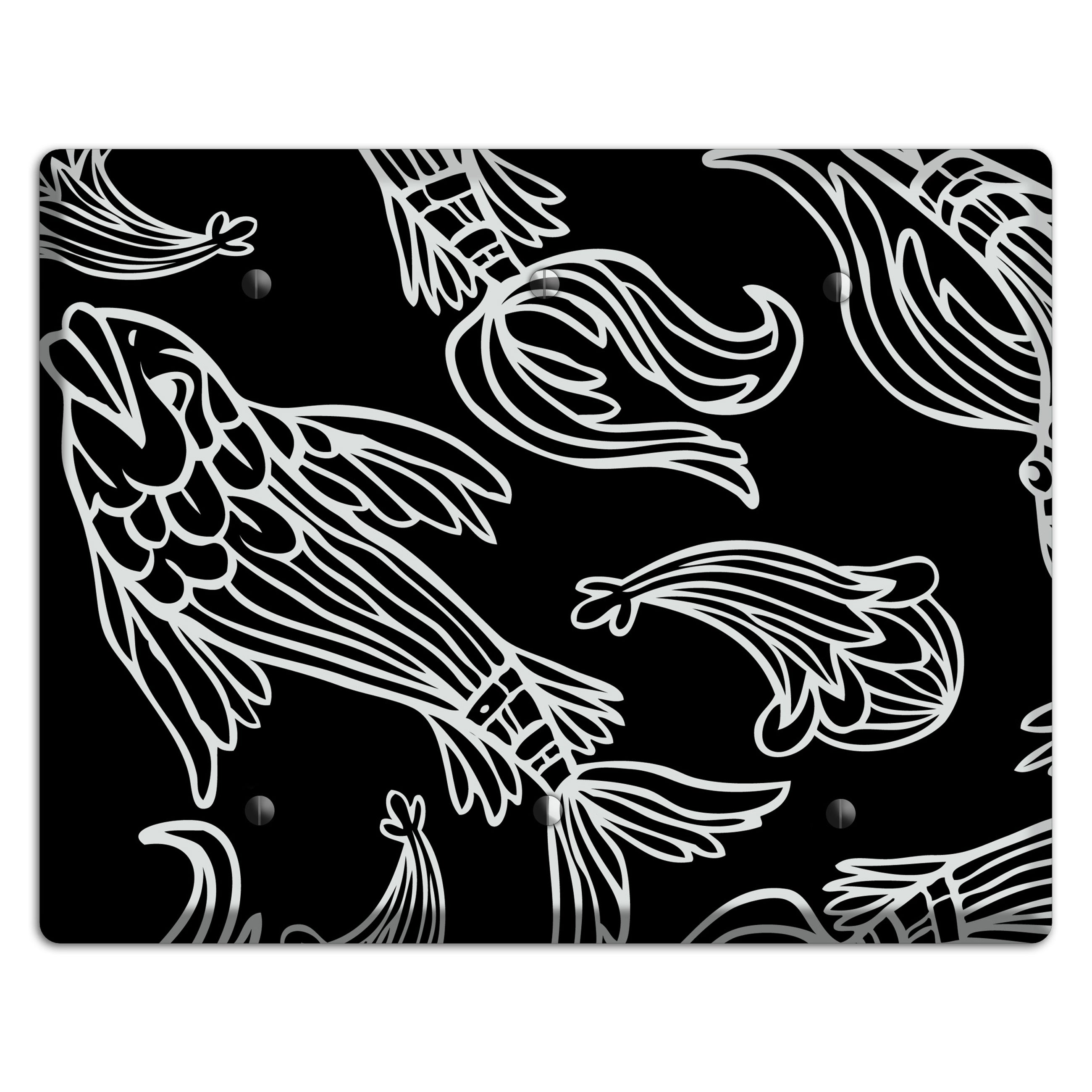Black and White Koi 3 Blank Wallplate