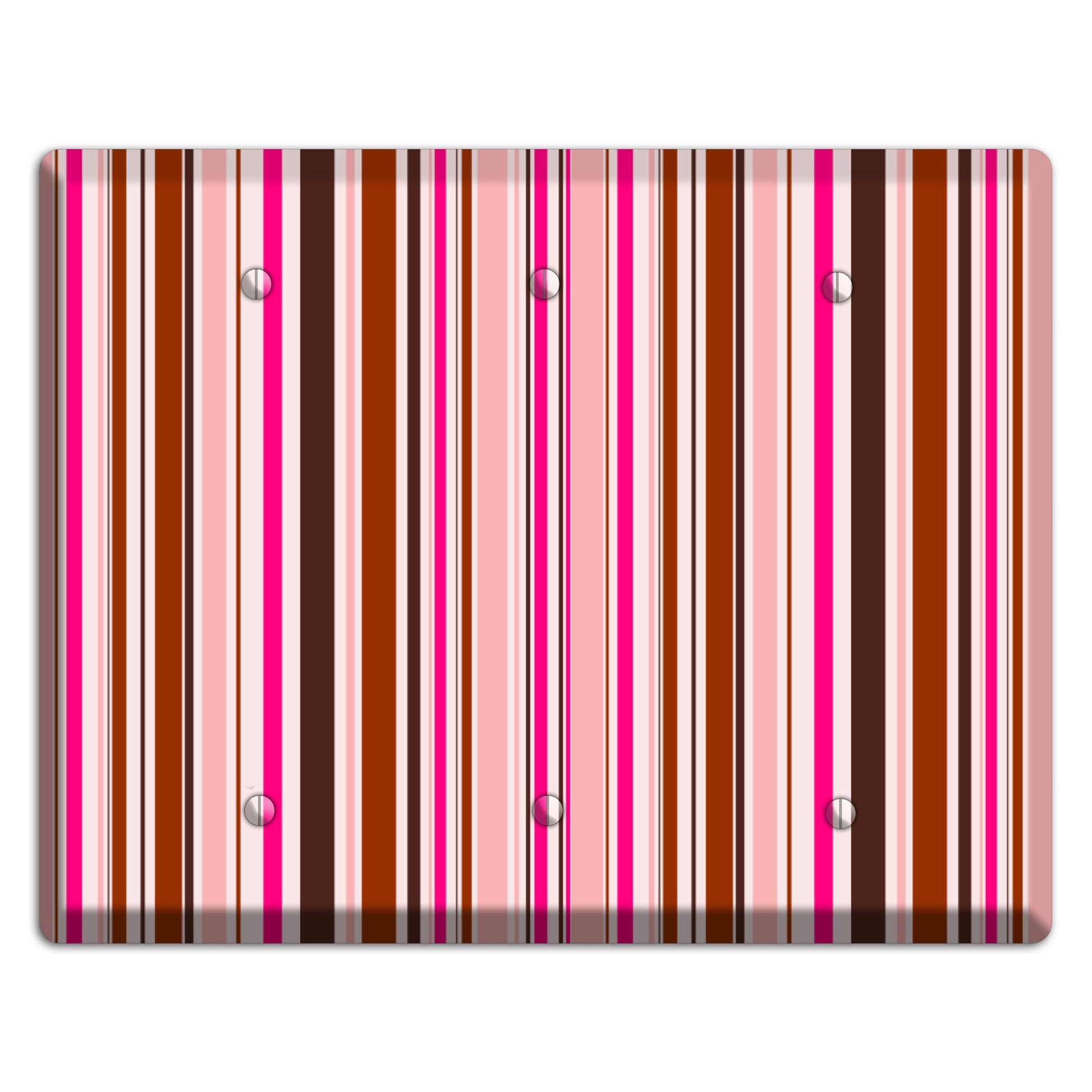 Pink Stripes 3 Blank Wallplate