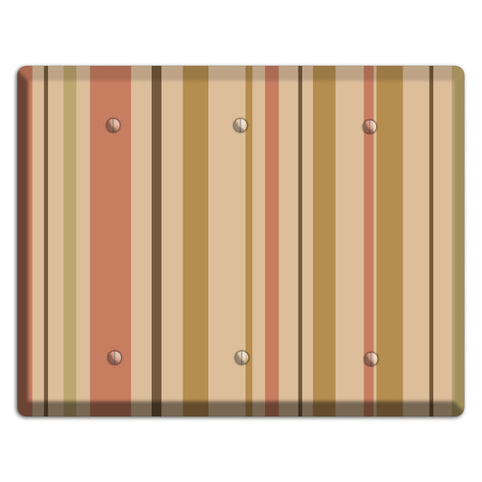 Multi Dusty Pink Vertical Stripes 3 Blank Wallplate