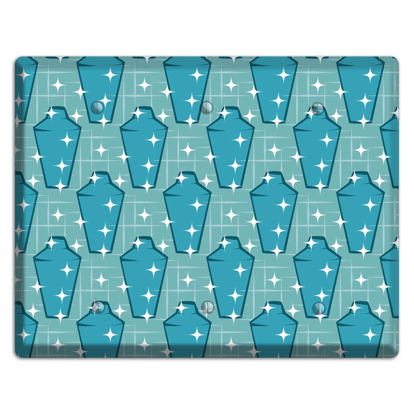 Blue and Teal Shaker 3 Blank Wallplate