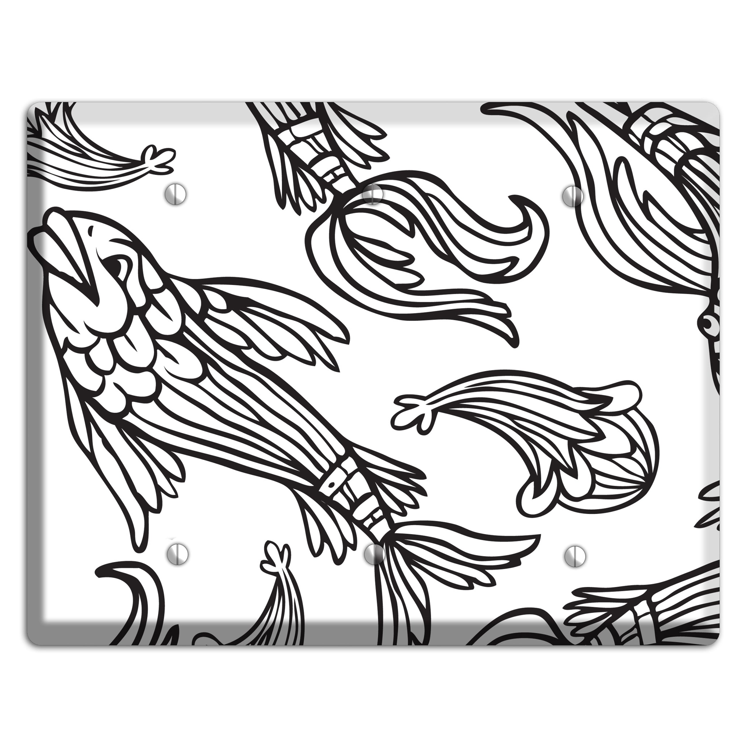 White and Black Koi 3 Blank Wallplate