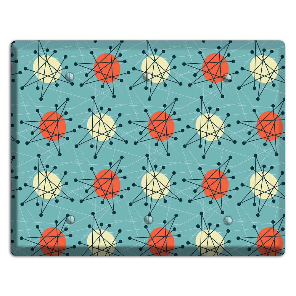 Orange And Yellow Atomic Burst 3 Blank Wallplate