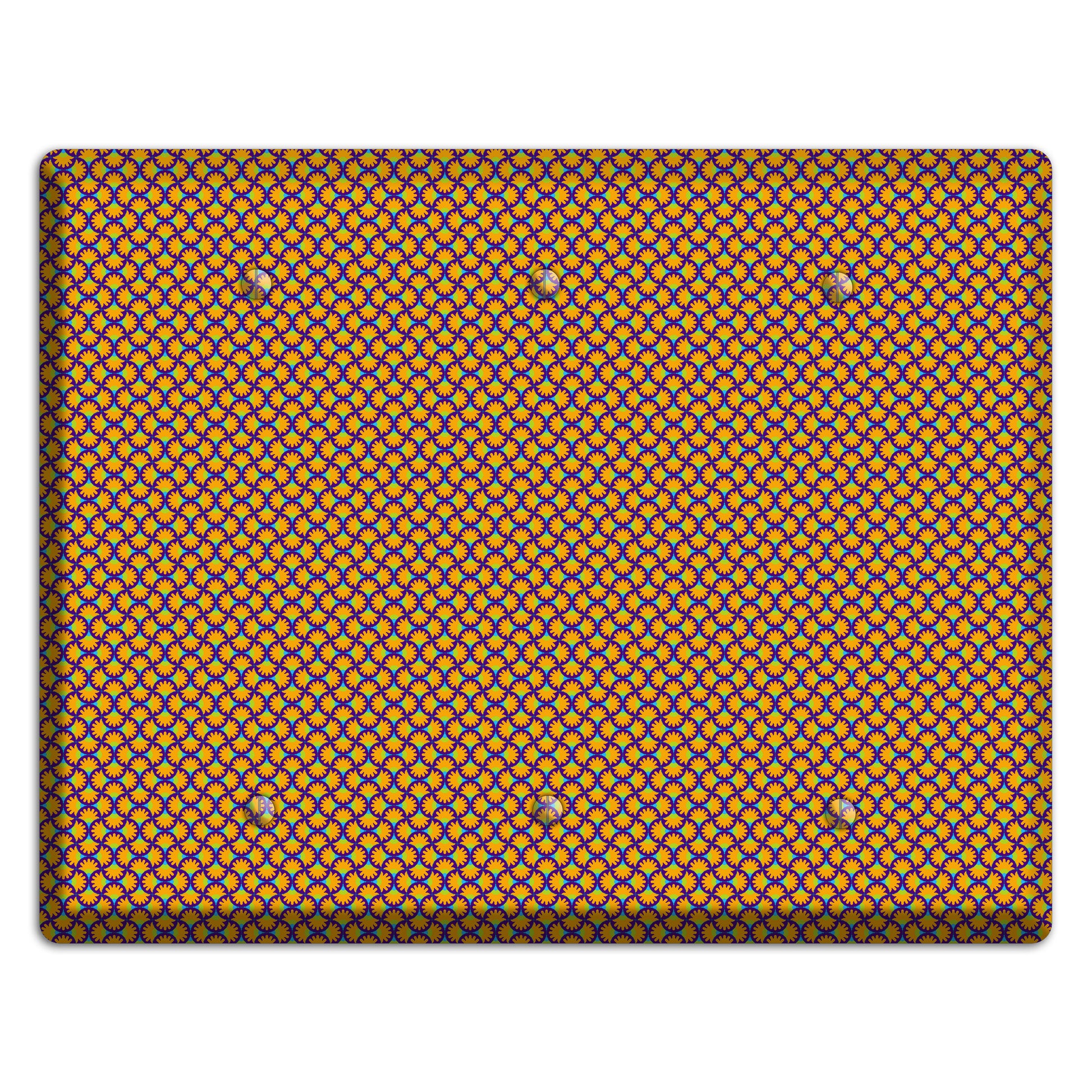 Purple Orange Green Scallop Translation 3 Blank Wallplate