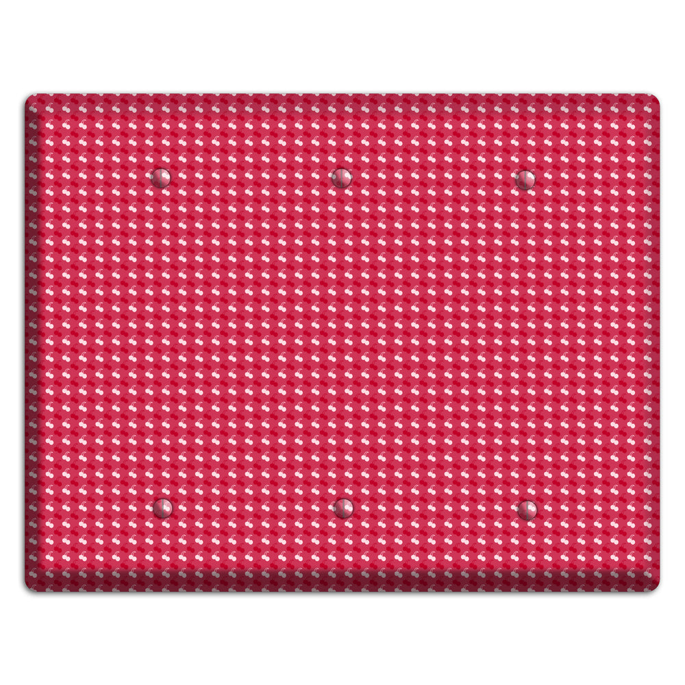 Red with White Motif 3 Blank Wallplate