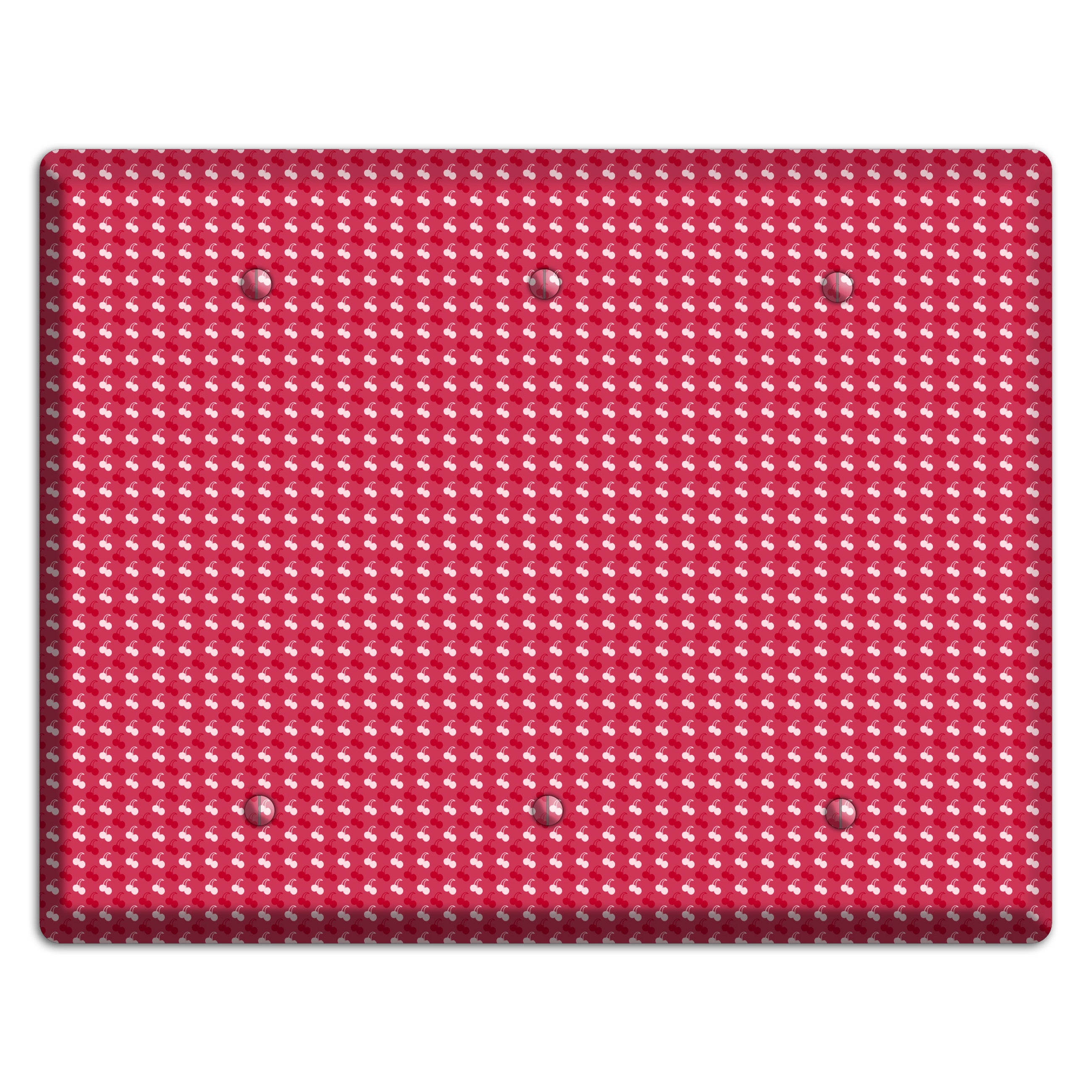 Red with White Motif 3 Blank Wallplate