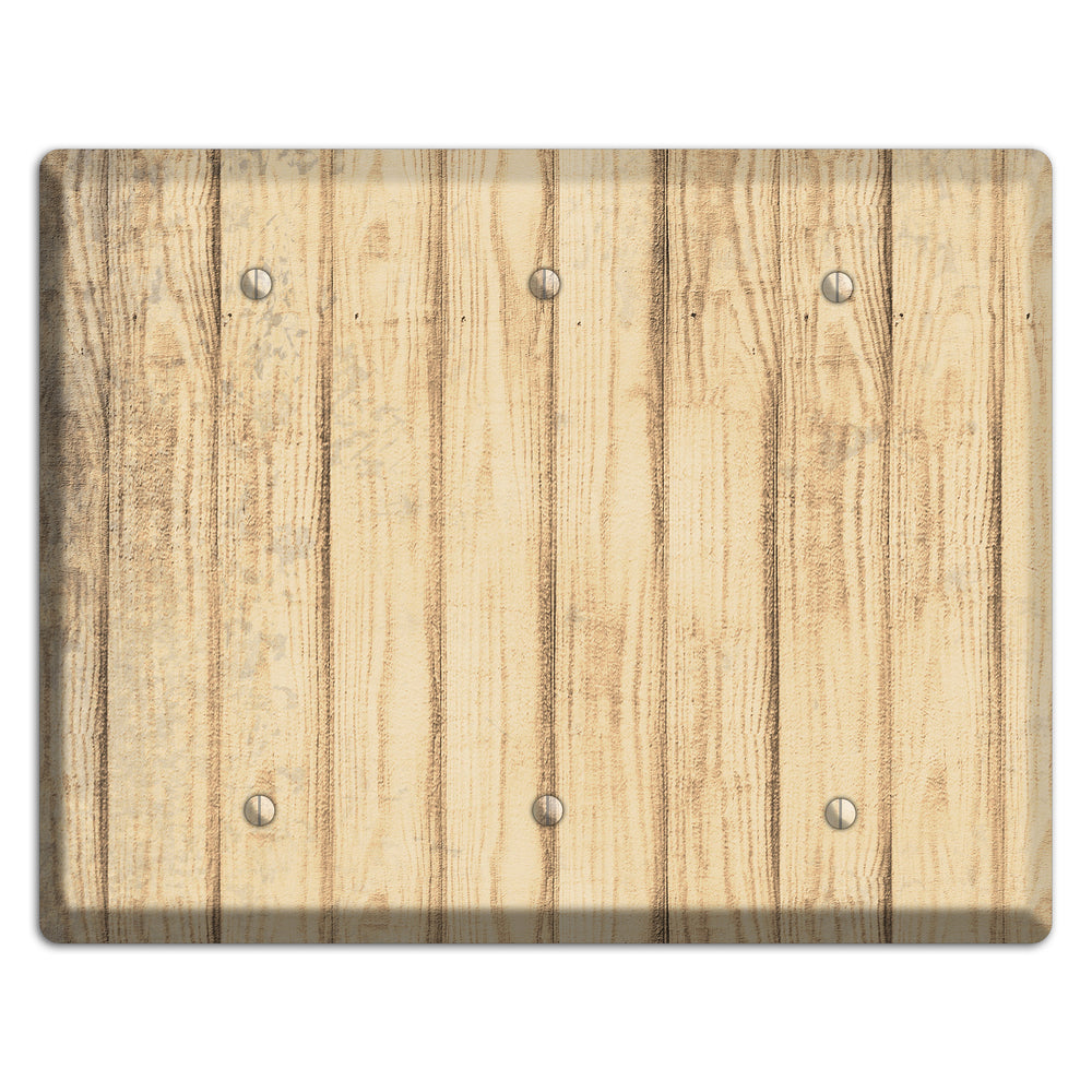 Hampton Weathered Wood 3 Blank Wallplate