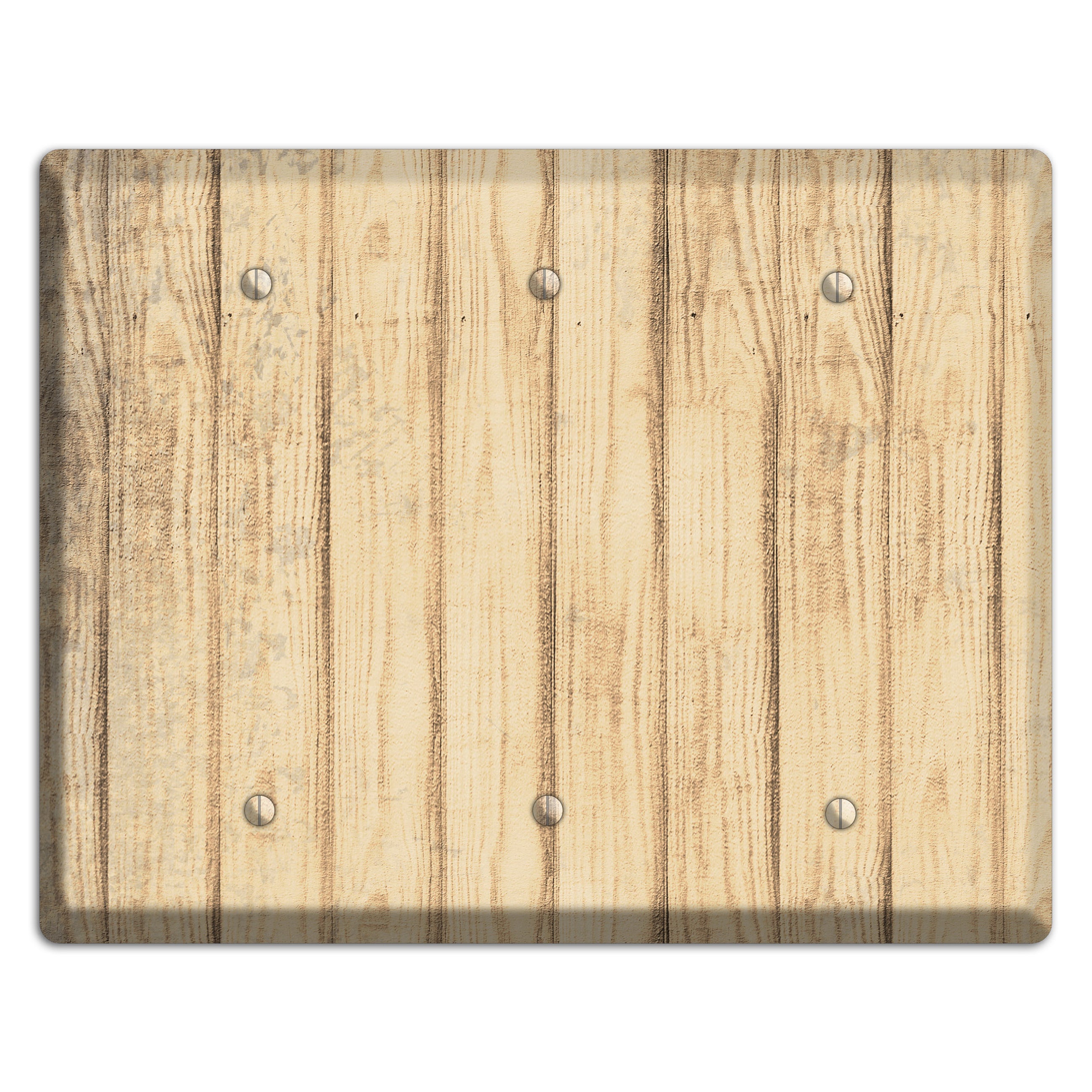 Hampton Weathered Wood 3 Blank Wallplate