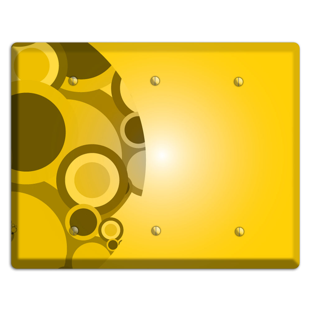 Mustard Yellow Circles 3 Blank Wallplate