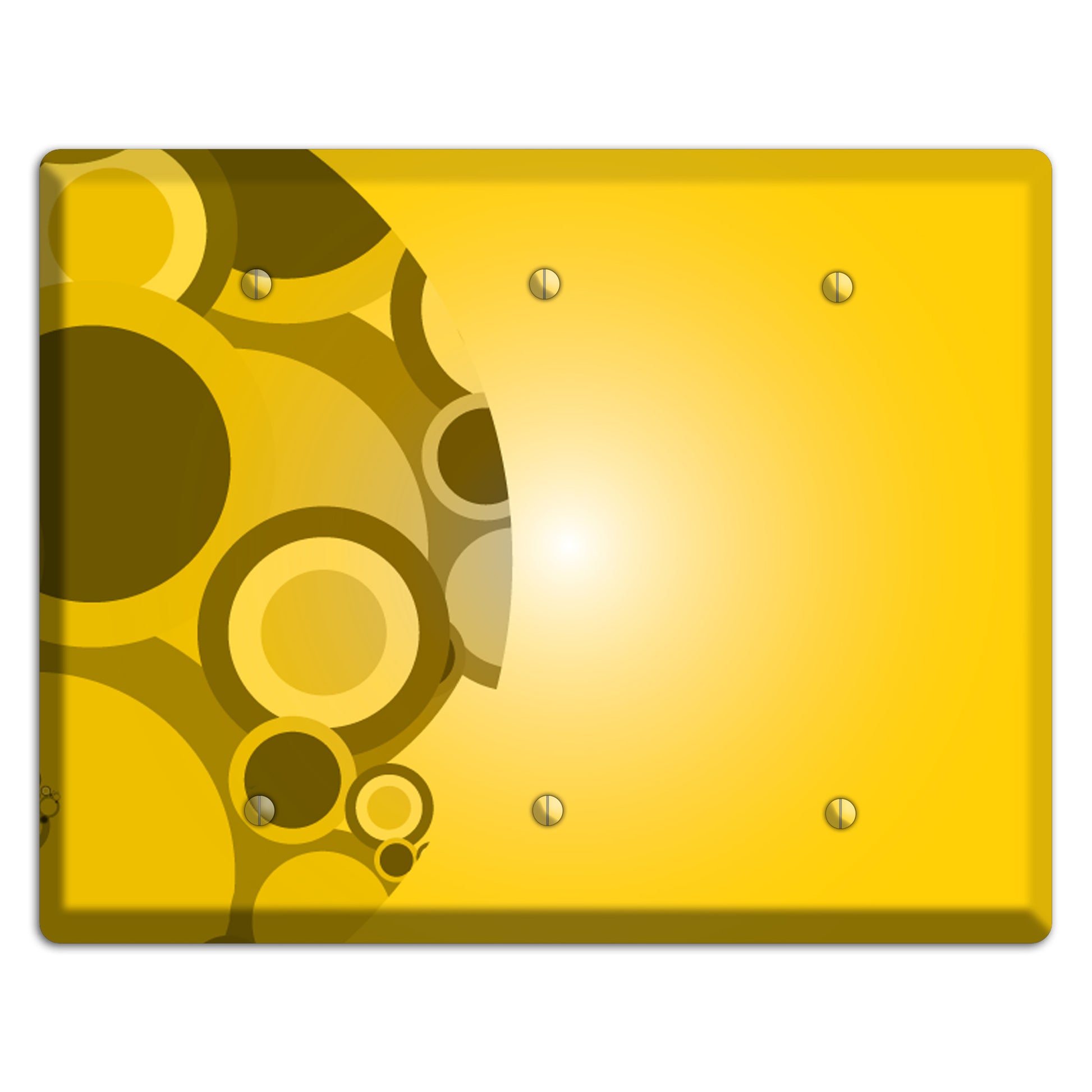 Mustard Yellow Circles 3 Blank Wallplate