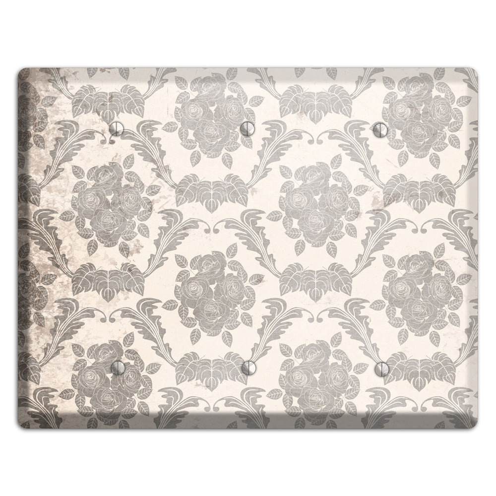 Pearl Bush Vintage Rose Damask 3 Blank Wallplate