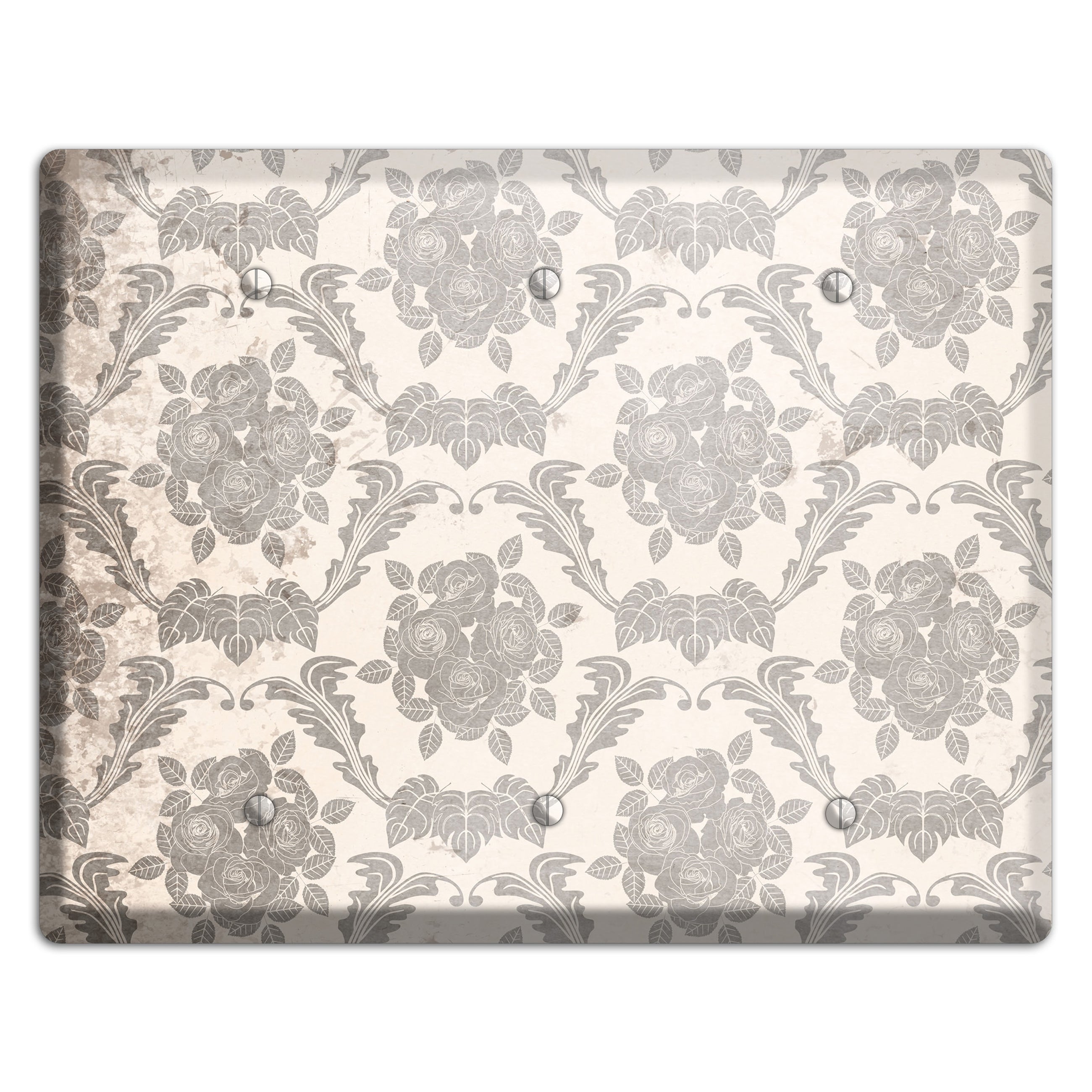 Pearl Bush Vintage Rose Damask 3 Blank Wallplate