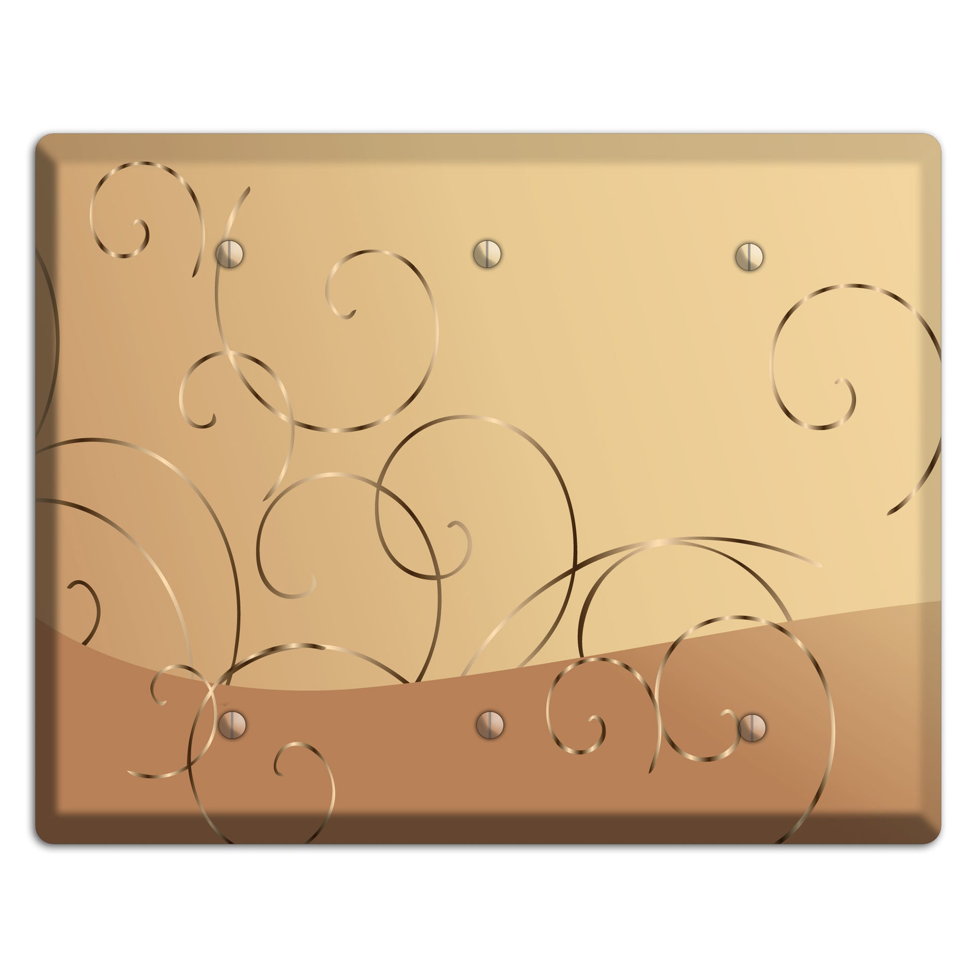 Light Brown and Beige Swirl 3 Blank Wallplate