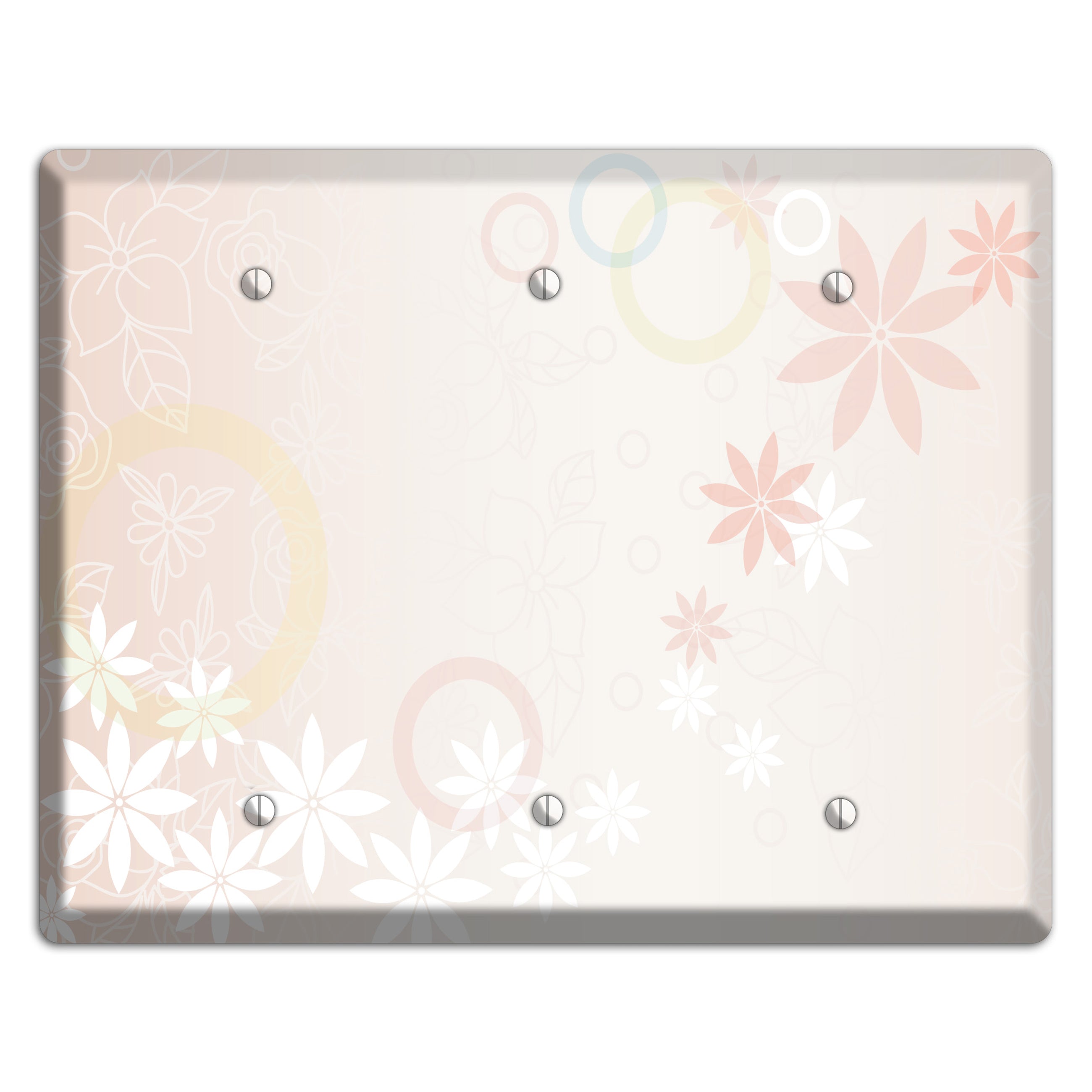Mauve Floral 3 Blank Wallplate