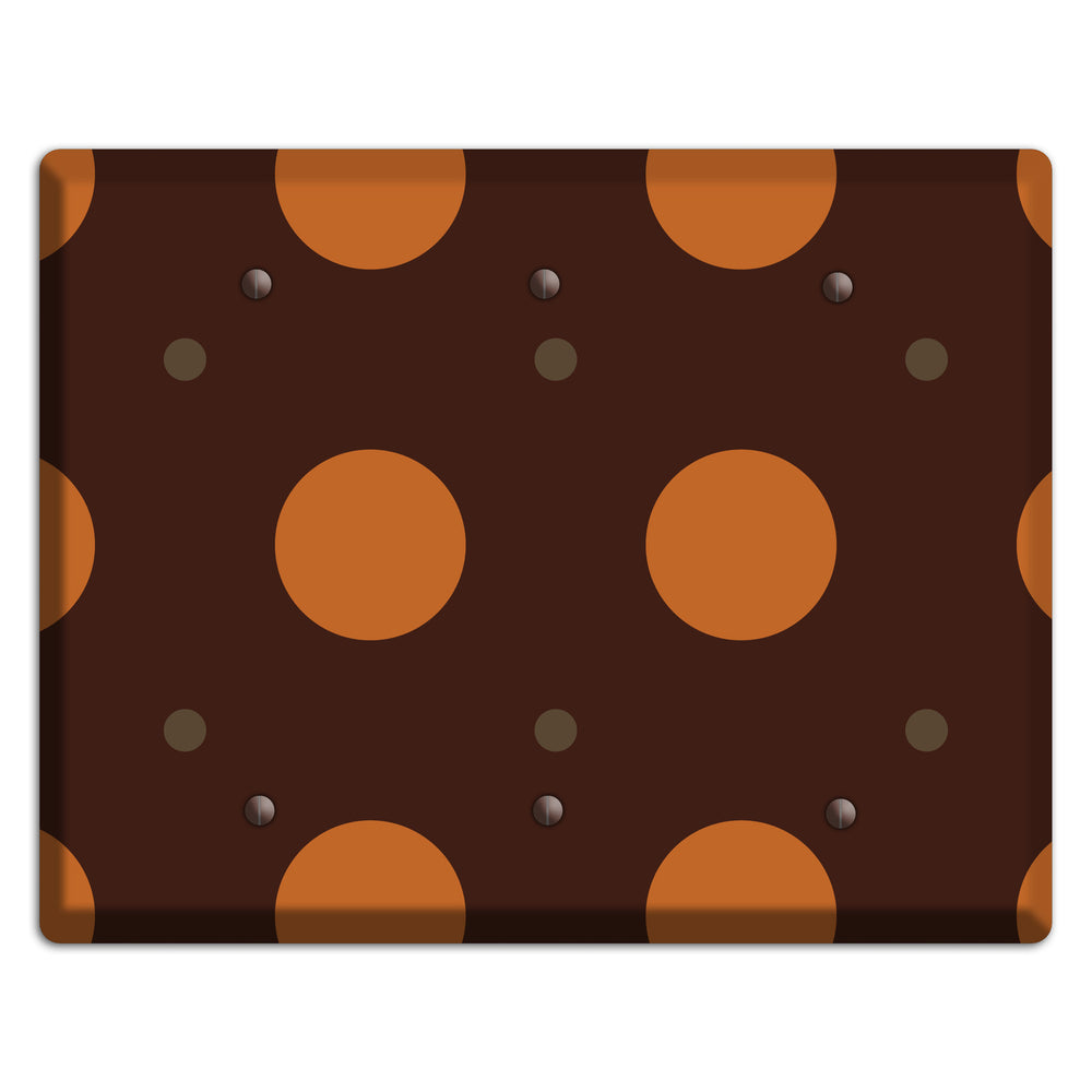Brown with Umber and Brown Multi Tiled Medium Dots 3 Blank Wallplate
