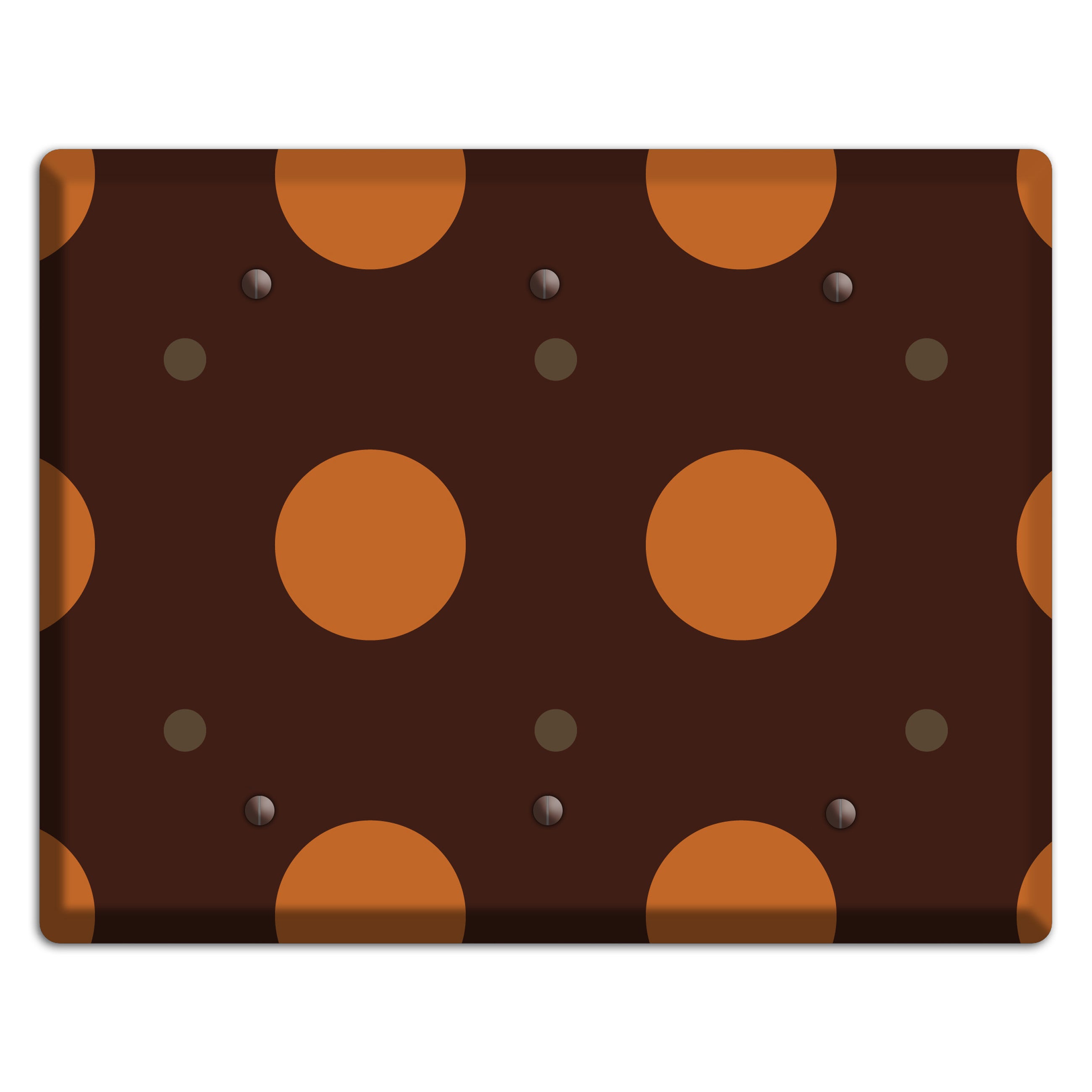 Brown with Umber and Brown Multi Tiled Medium Dots 3 Blank Wallplate