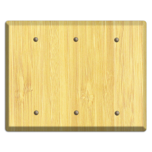 Natural Bamboo Wood Triple Blank Cover Plate