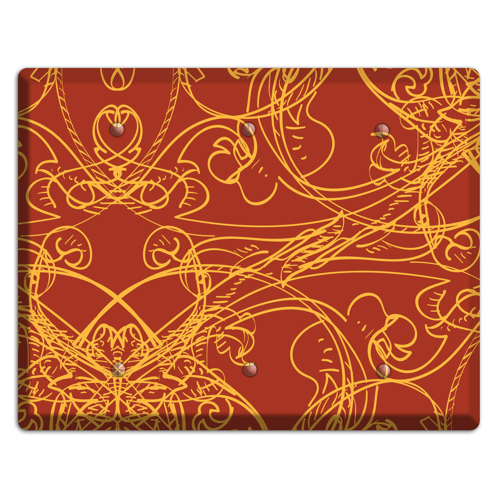 Red Deco Sketch 3 Blank Wallplate
