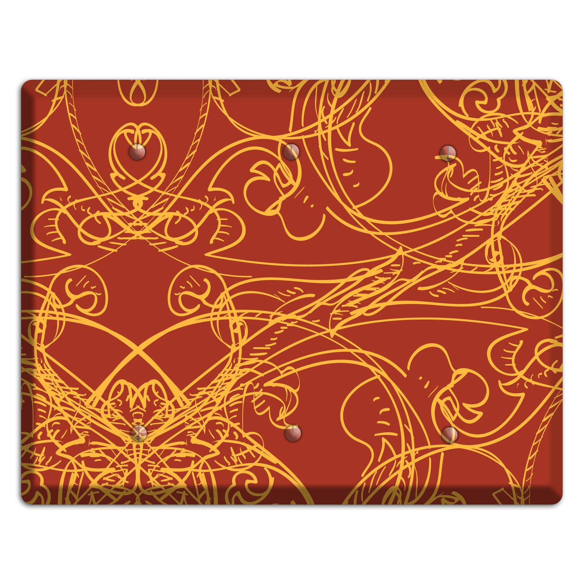 Red Deco Sketch 3 Blank Wallplate