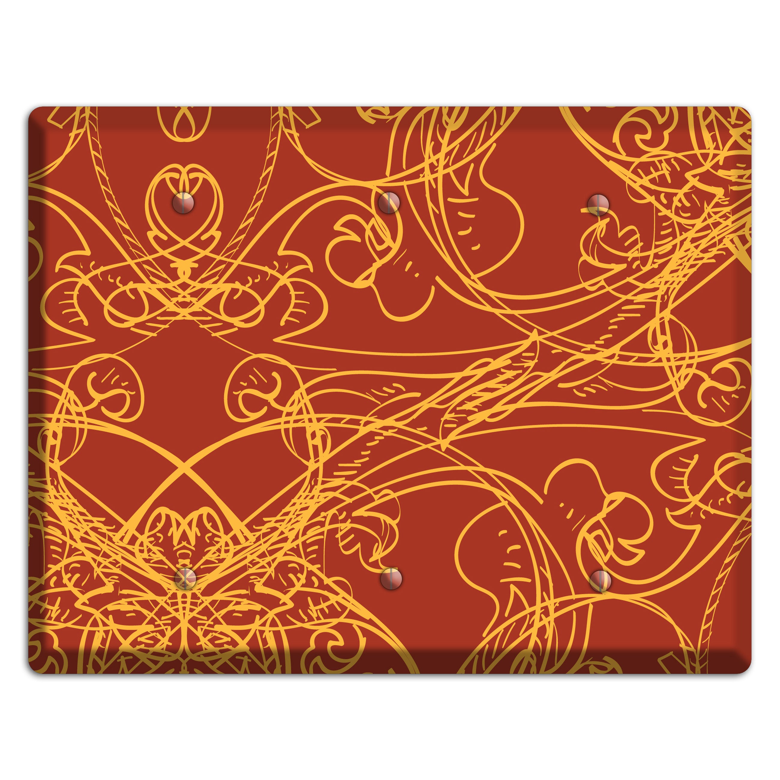 Red Deco Sketch 3 Blank Wallplate