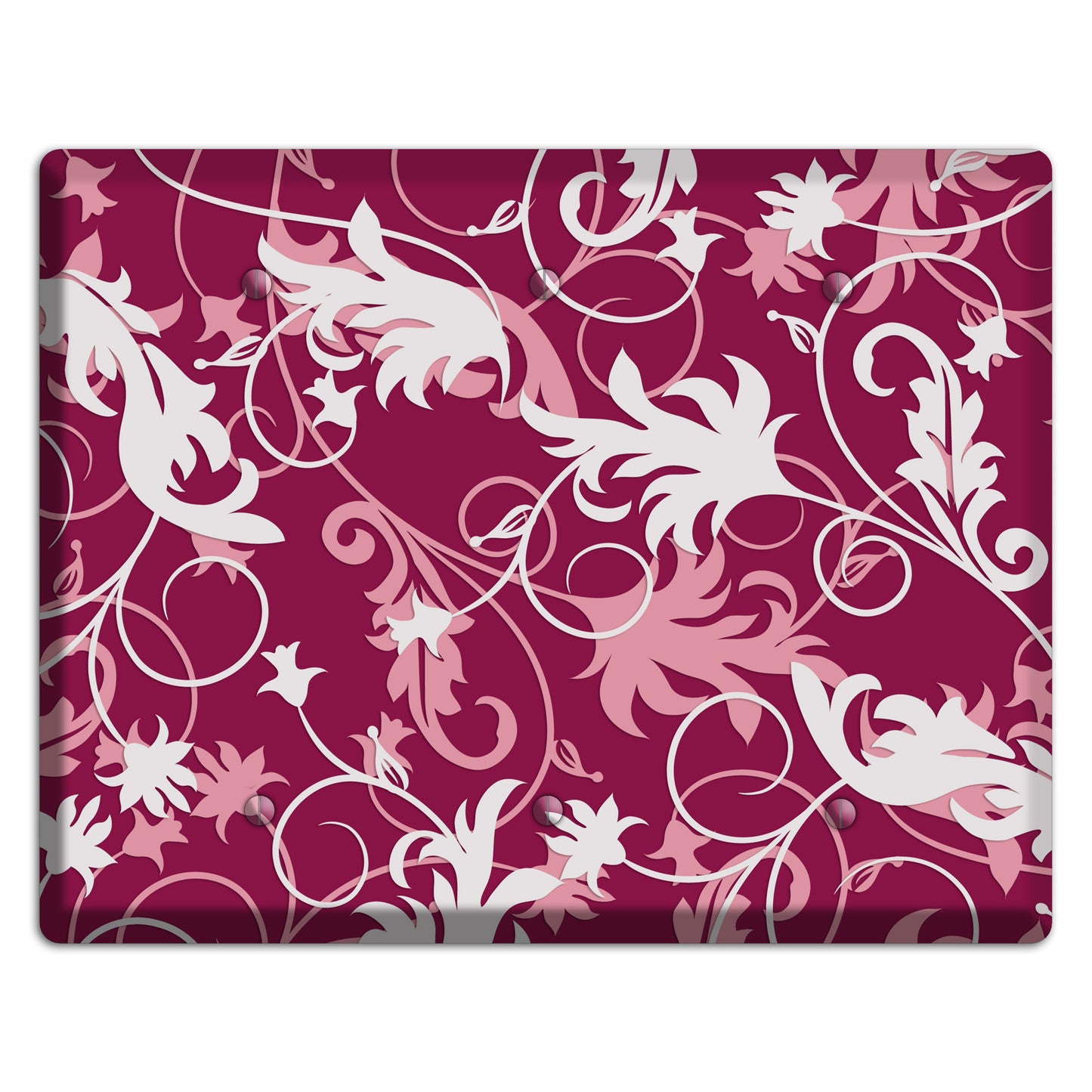 Fuschia and Pink Victorian Sprig 3 Blank Wallplate
