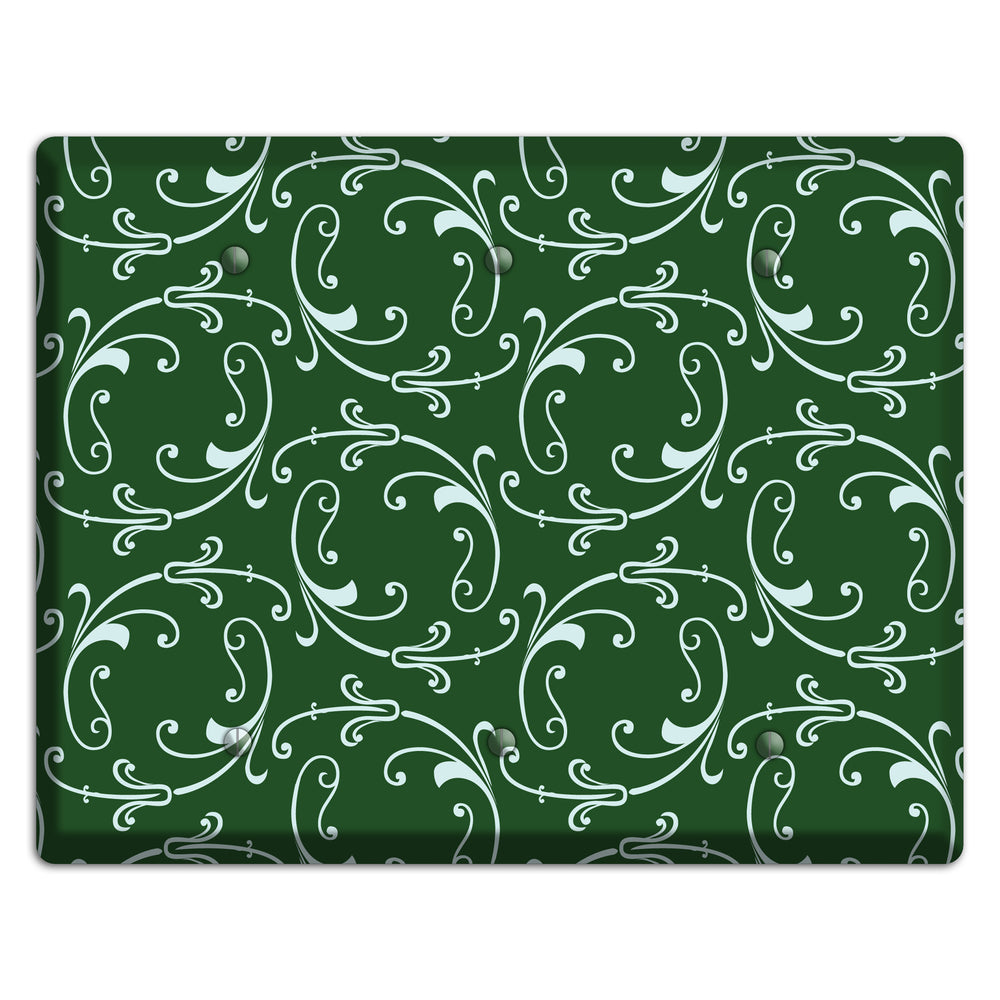 Green Victorian Sprig 3 Blank Wallplate