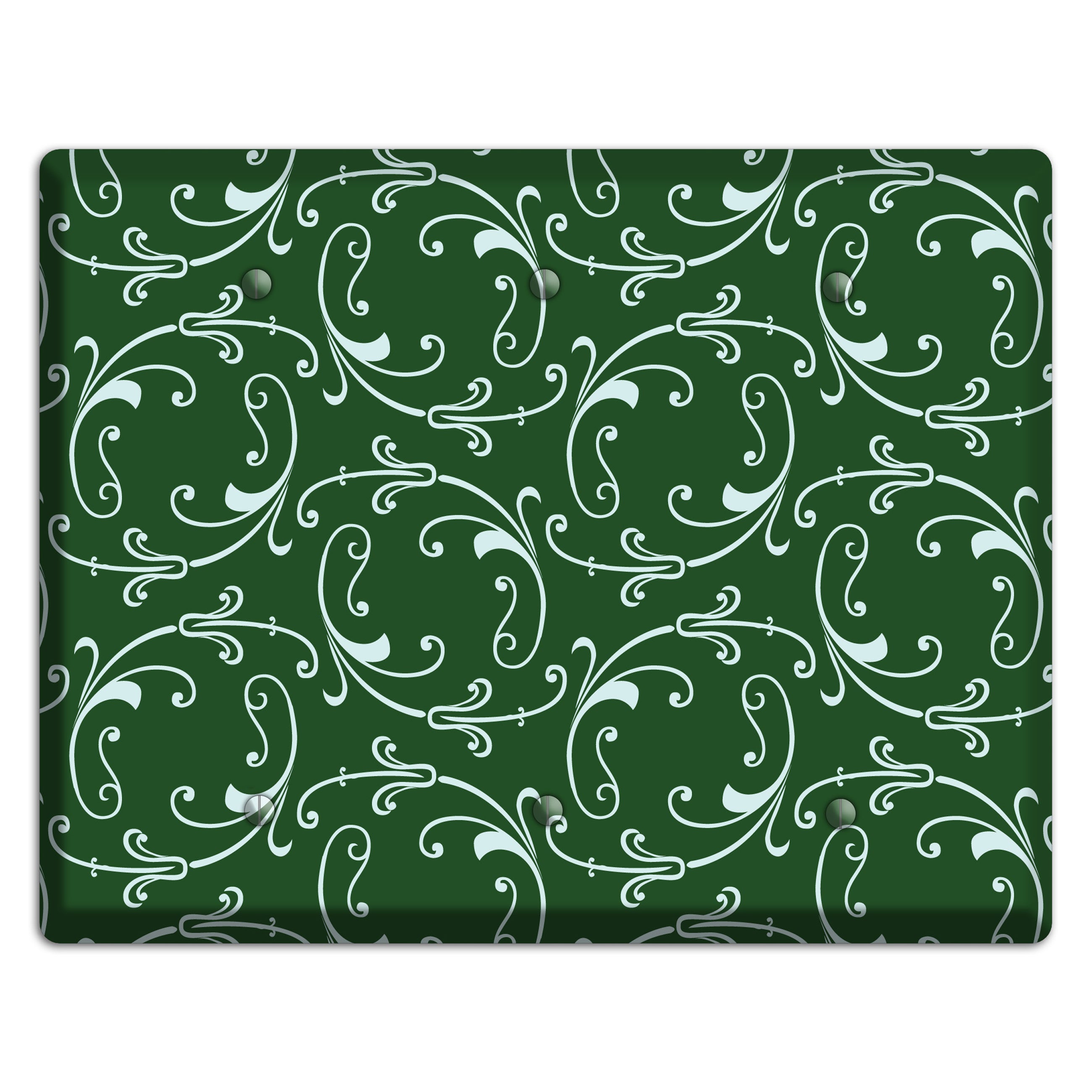 Green Victorian Sprig 3 Blank Wallplate