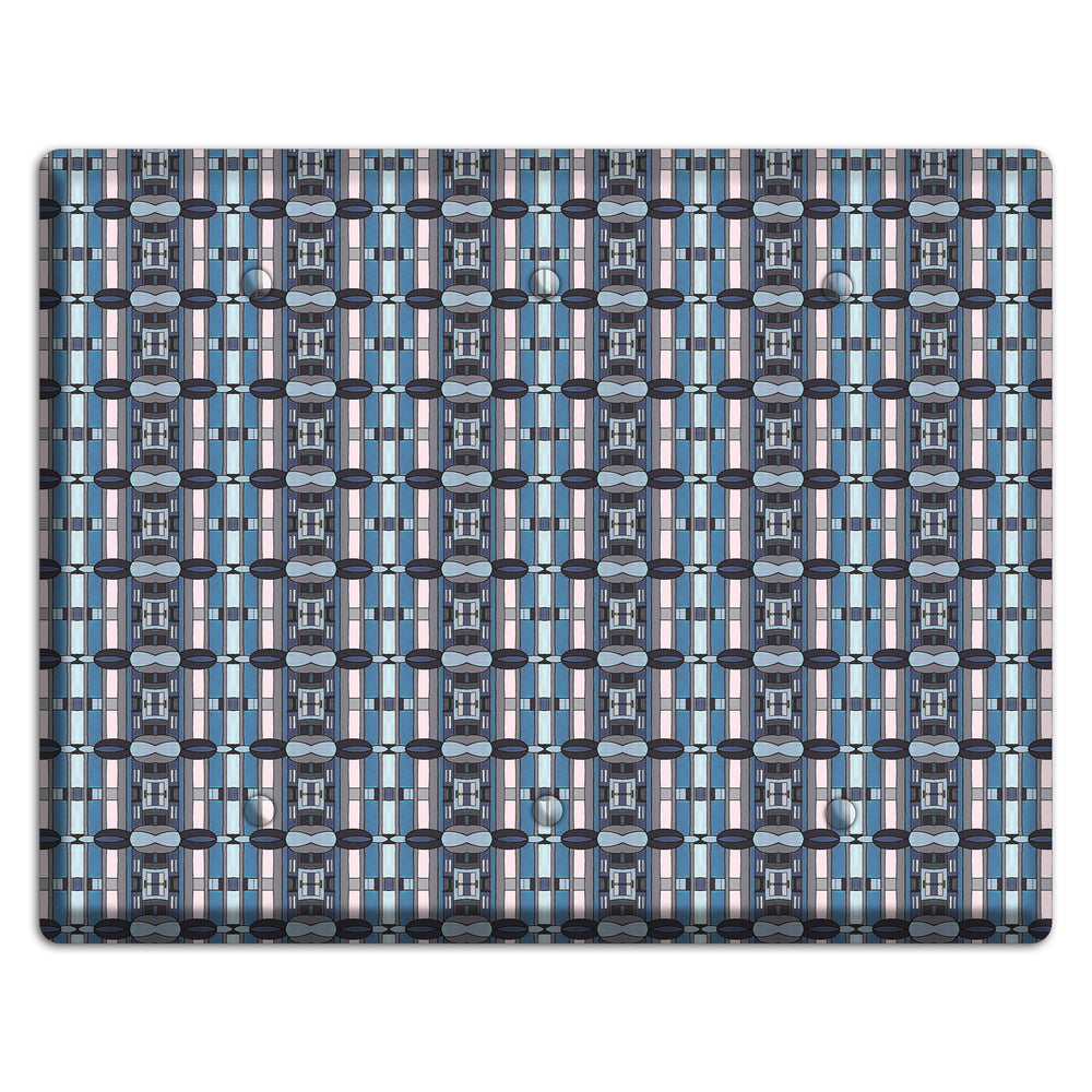 Blue and Grey Tapestry 3 Blank Wallplate